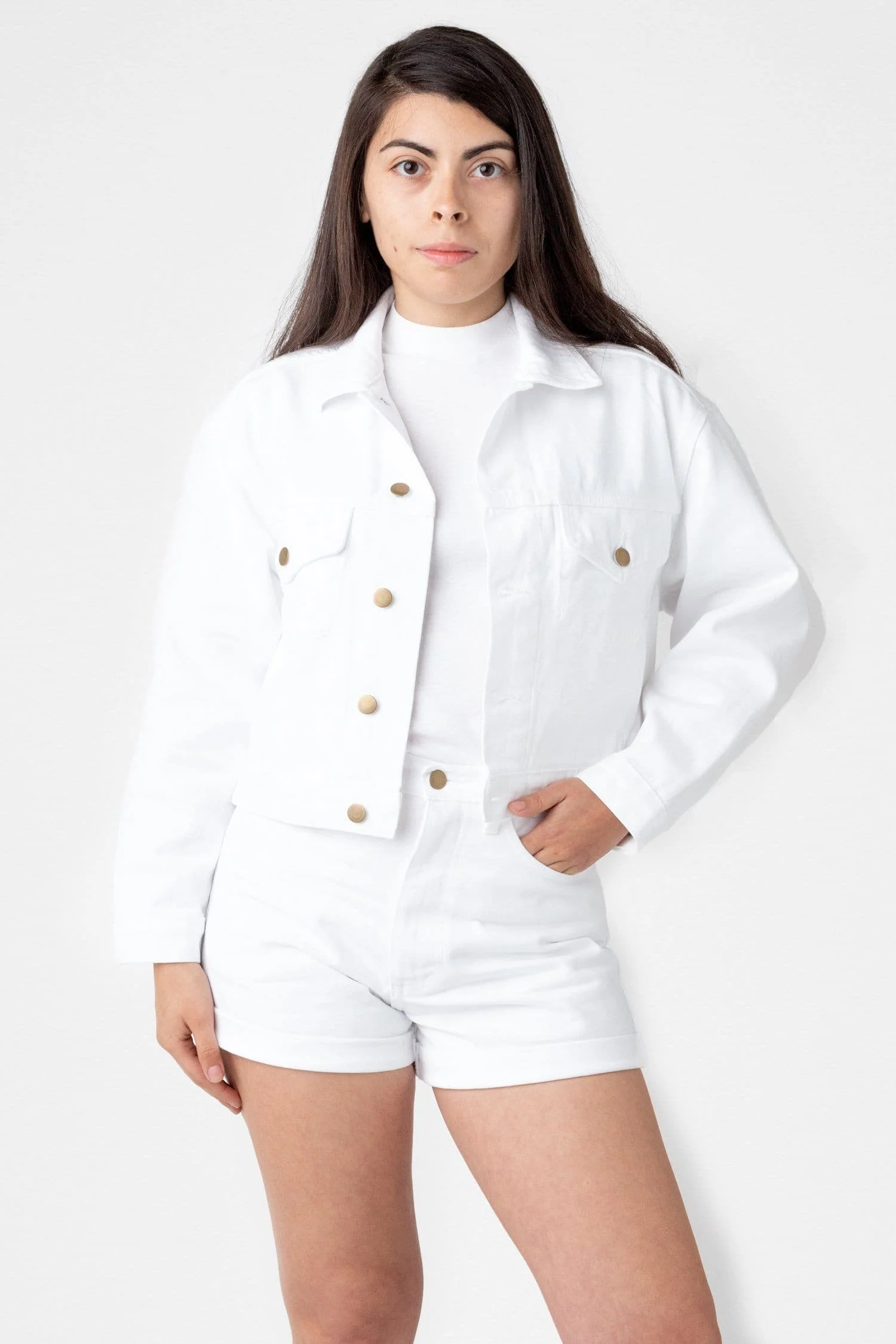 RBDW03GD - Garment Dye Cropped Bull Denim Jacket - Image 6