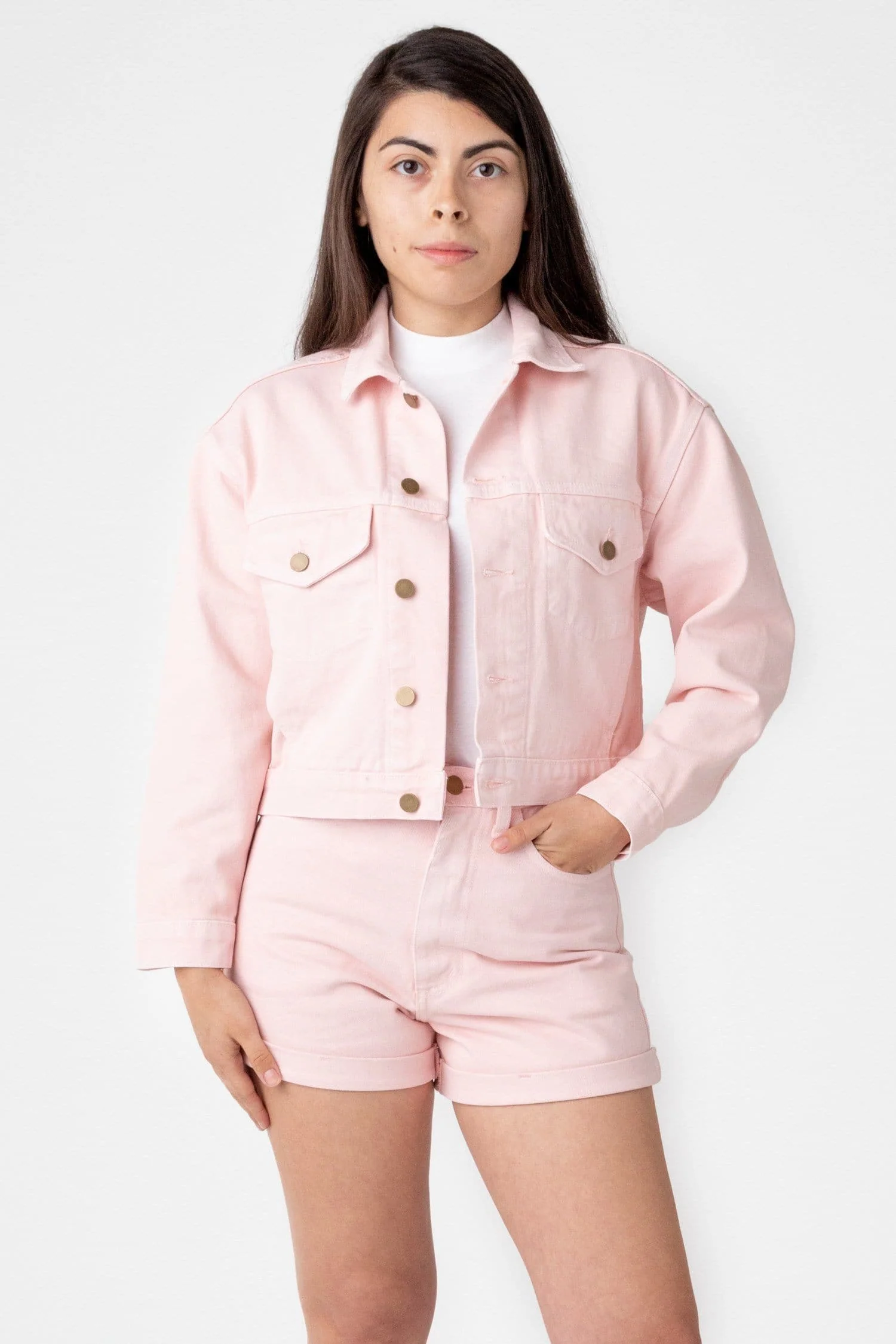 RBDW03GD - Garment Dye Cropped Bull Denim Jacket - Image 7