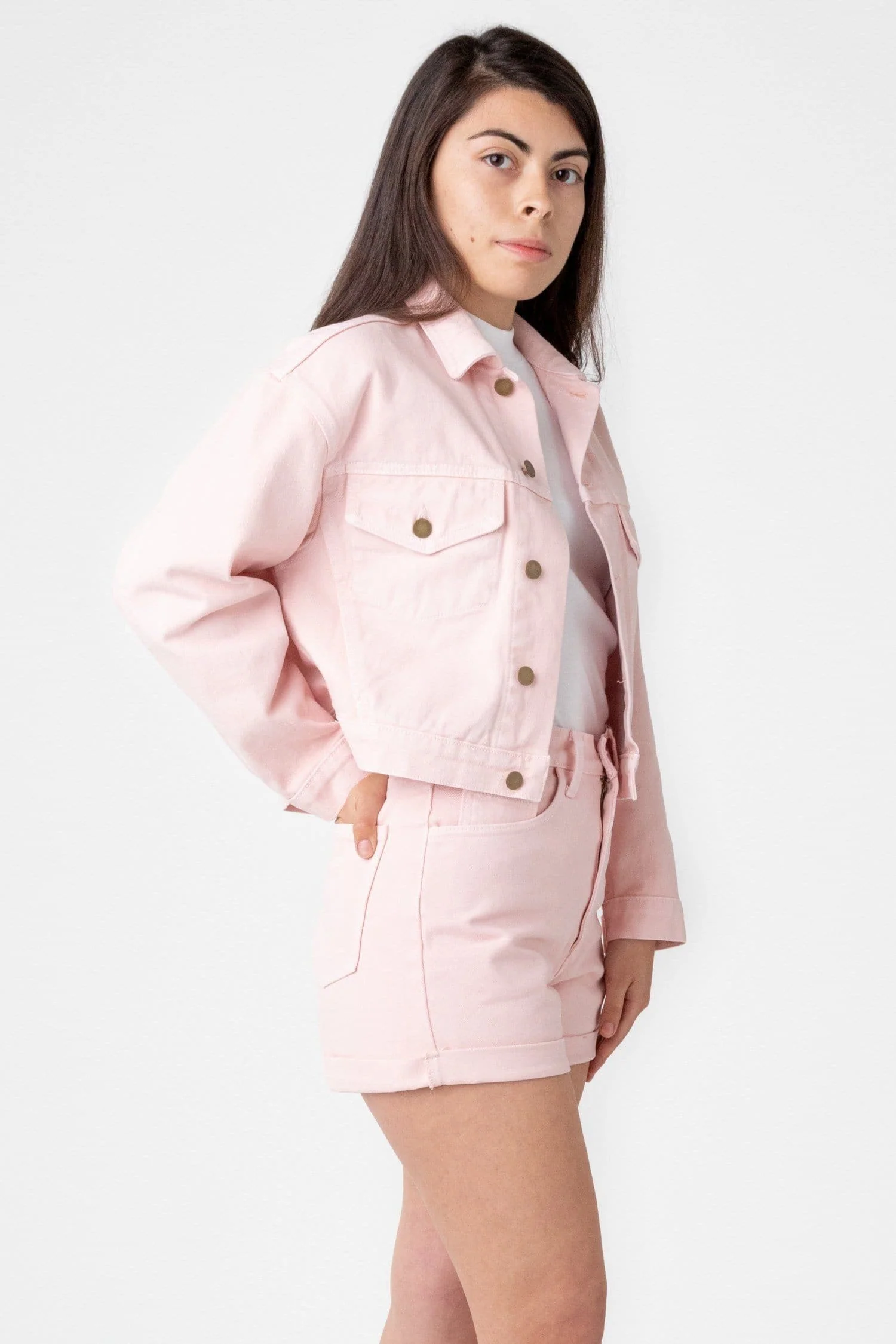 RBDW03GD - Garment Dye Cropped Bull Denim Jacket - Image 8