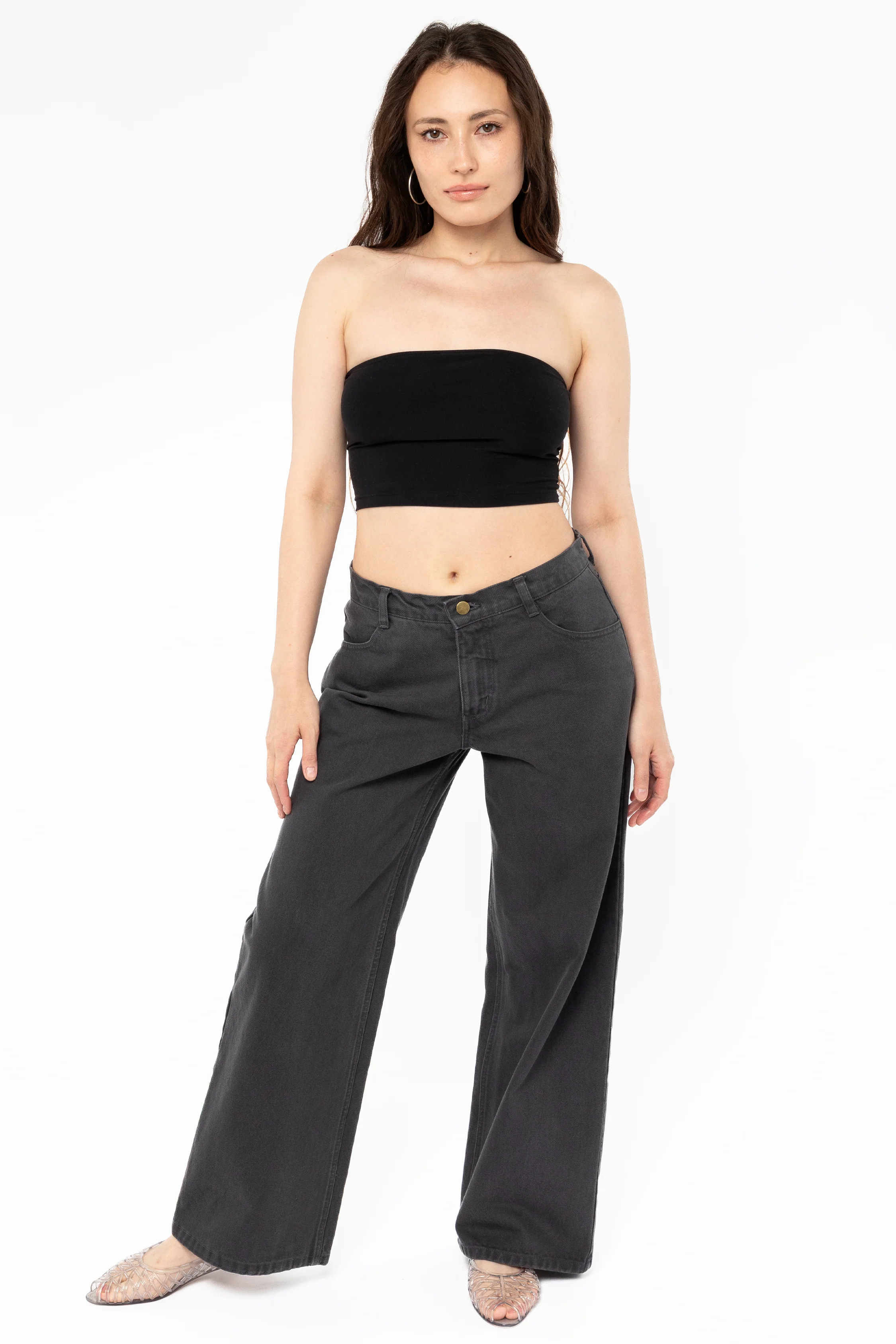RBDW401GD - 12 oz Bull Denim Mid Rise Wide Leg Jeans - Image 9