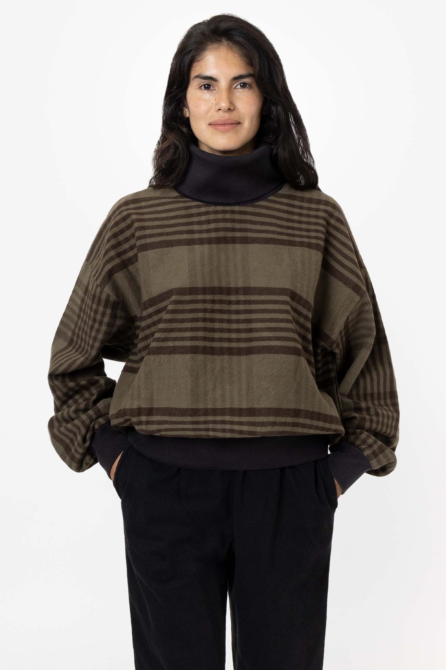 RCF01 - Flannel Turtleneck Sweater with Heavy Cotton Rib - Image 3