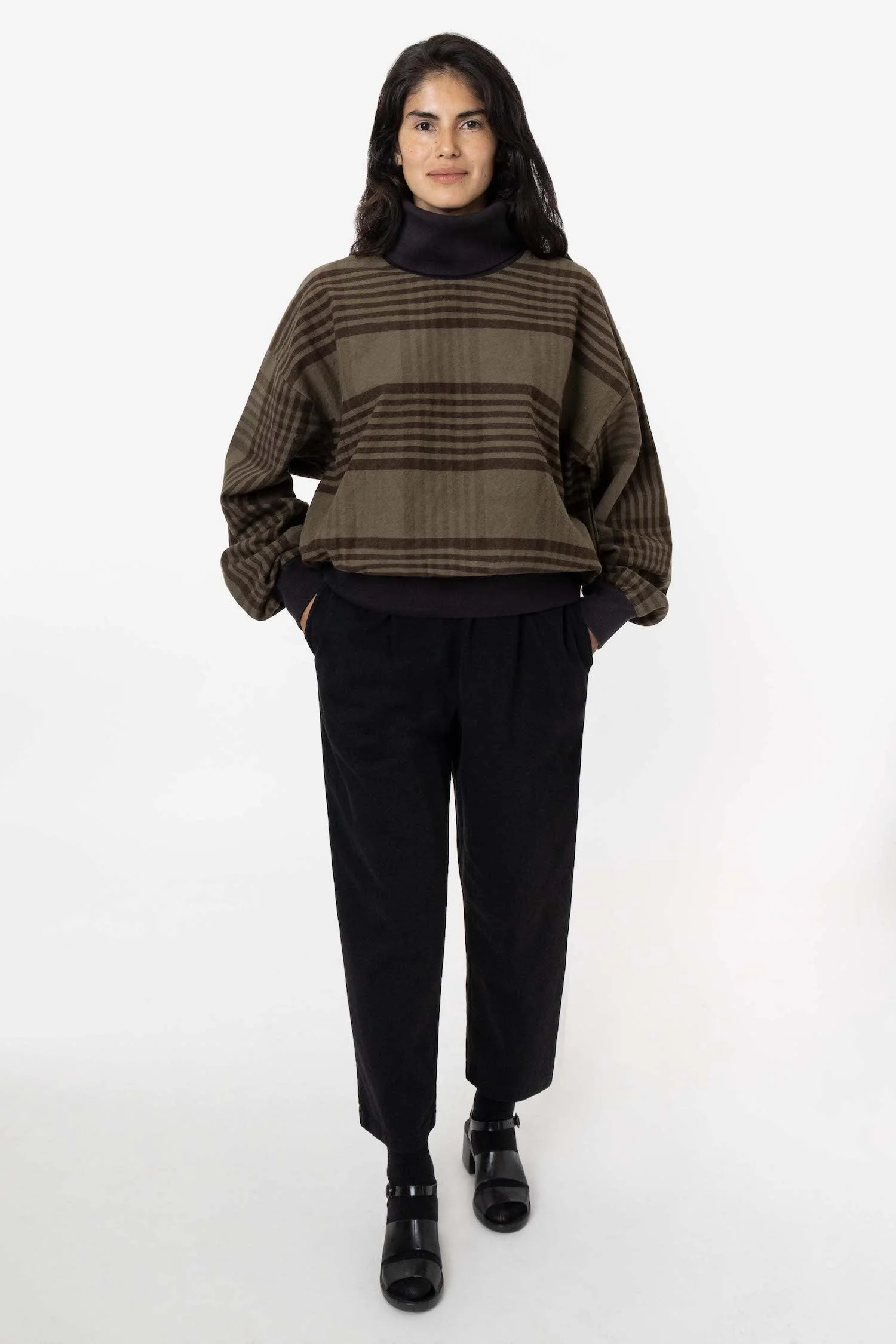 RCF01 - Flannel Turtleneck Sweater with Heavy Cotton Rib - Image 4