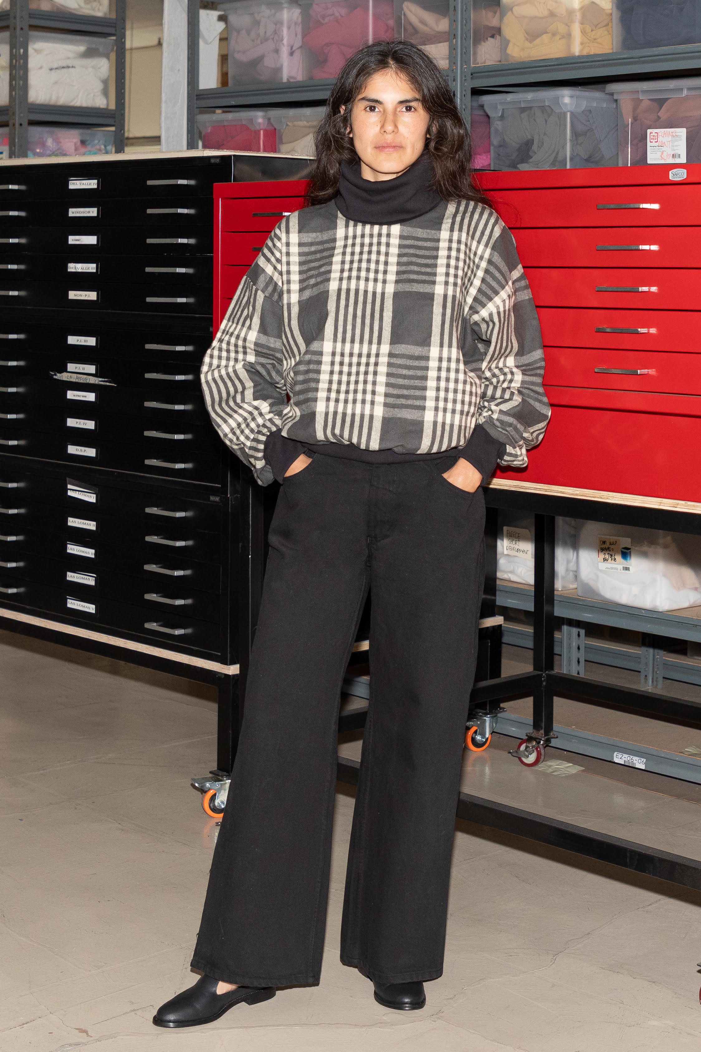 RCF01 - Flannel Turtleneck Sweater with Heavy Cotton Rib - Image 5