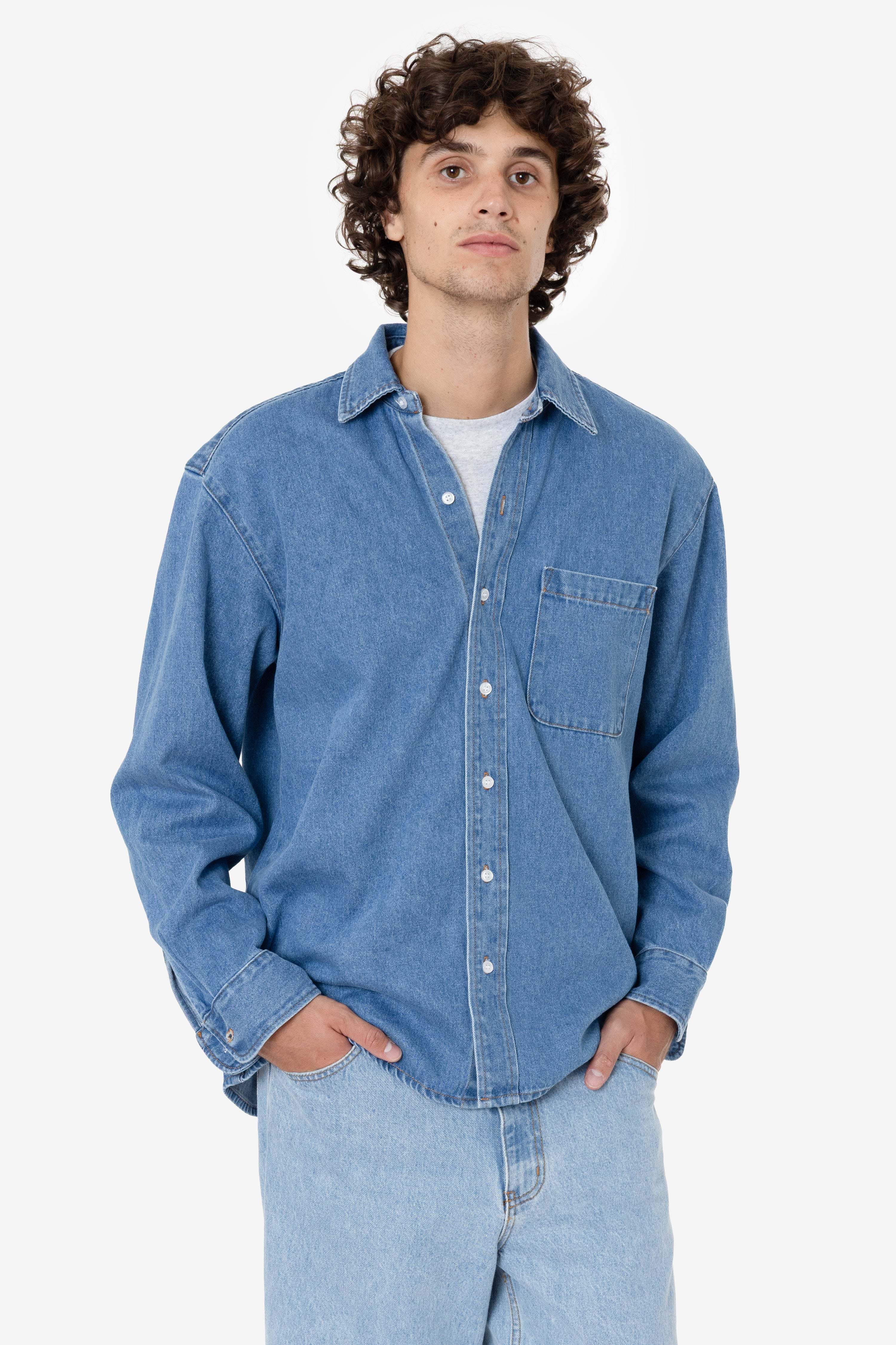RDNM402 - 10oz Denim Classic Long Sleeve Shirt - Image 4