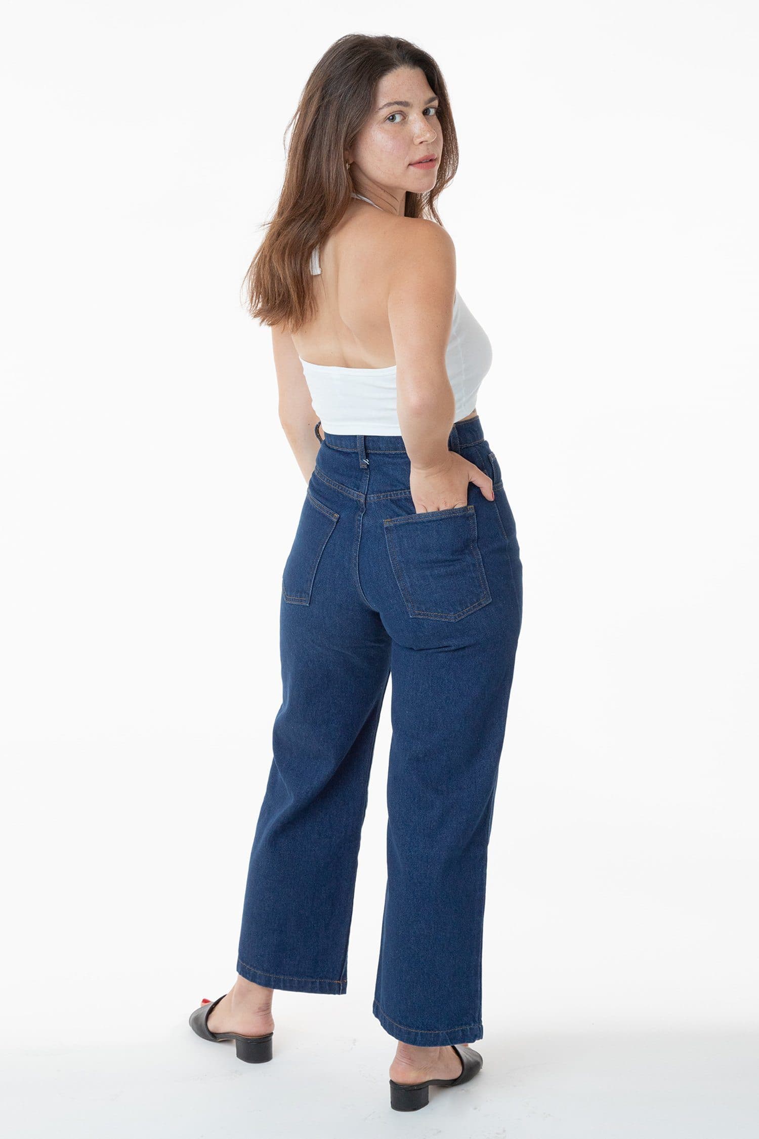 RDNW09 - High Waisted Wide Leg Denim Jean - Image 4