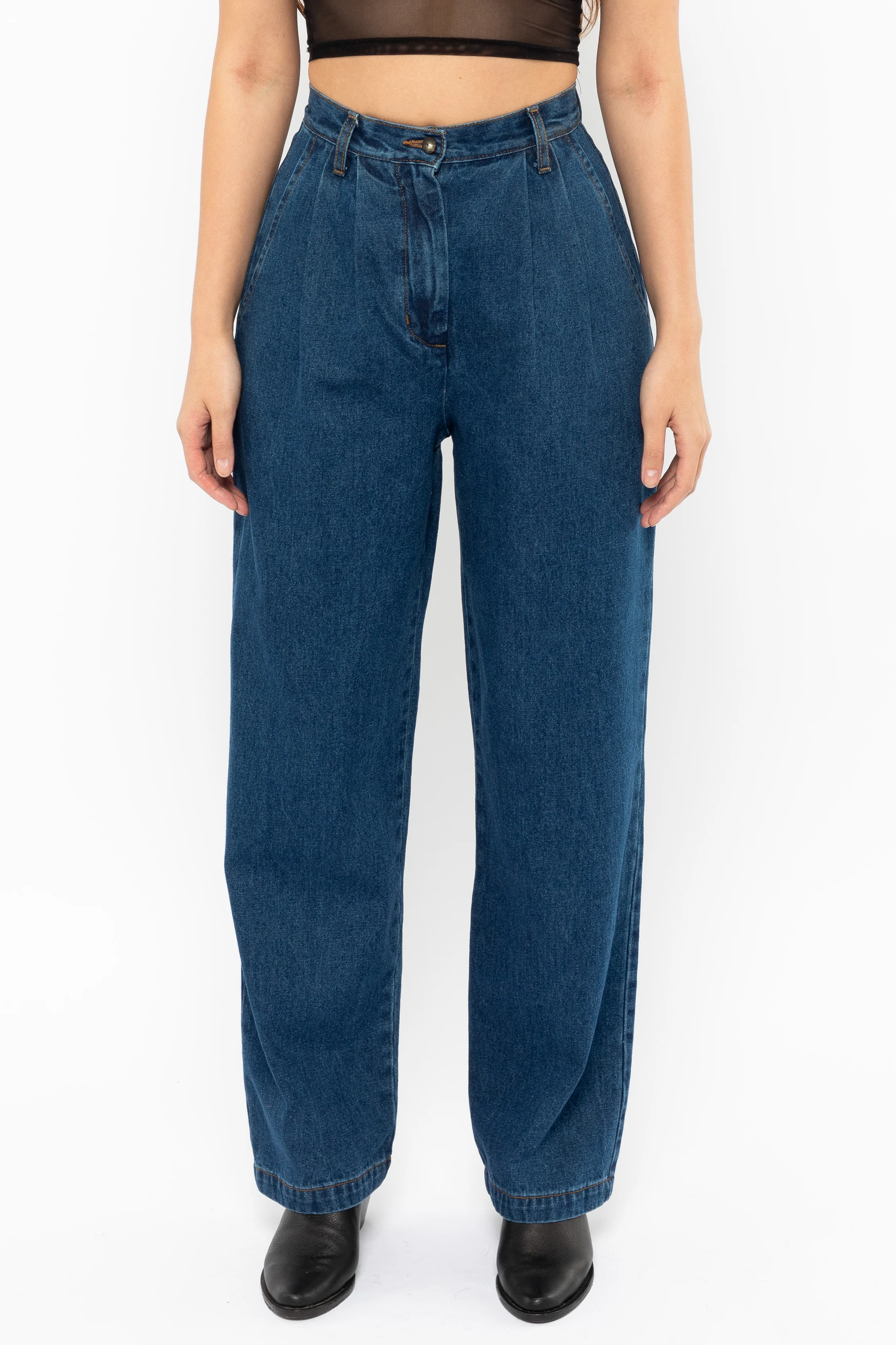 RDNW350 - Pleated Denim Straight Leg Pant - Image 4