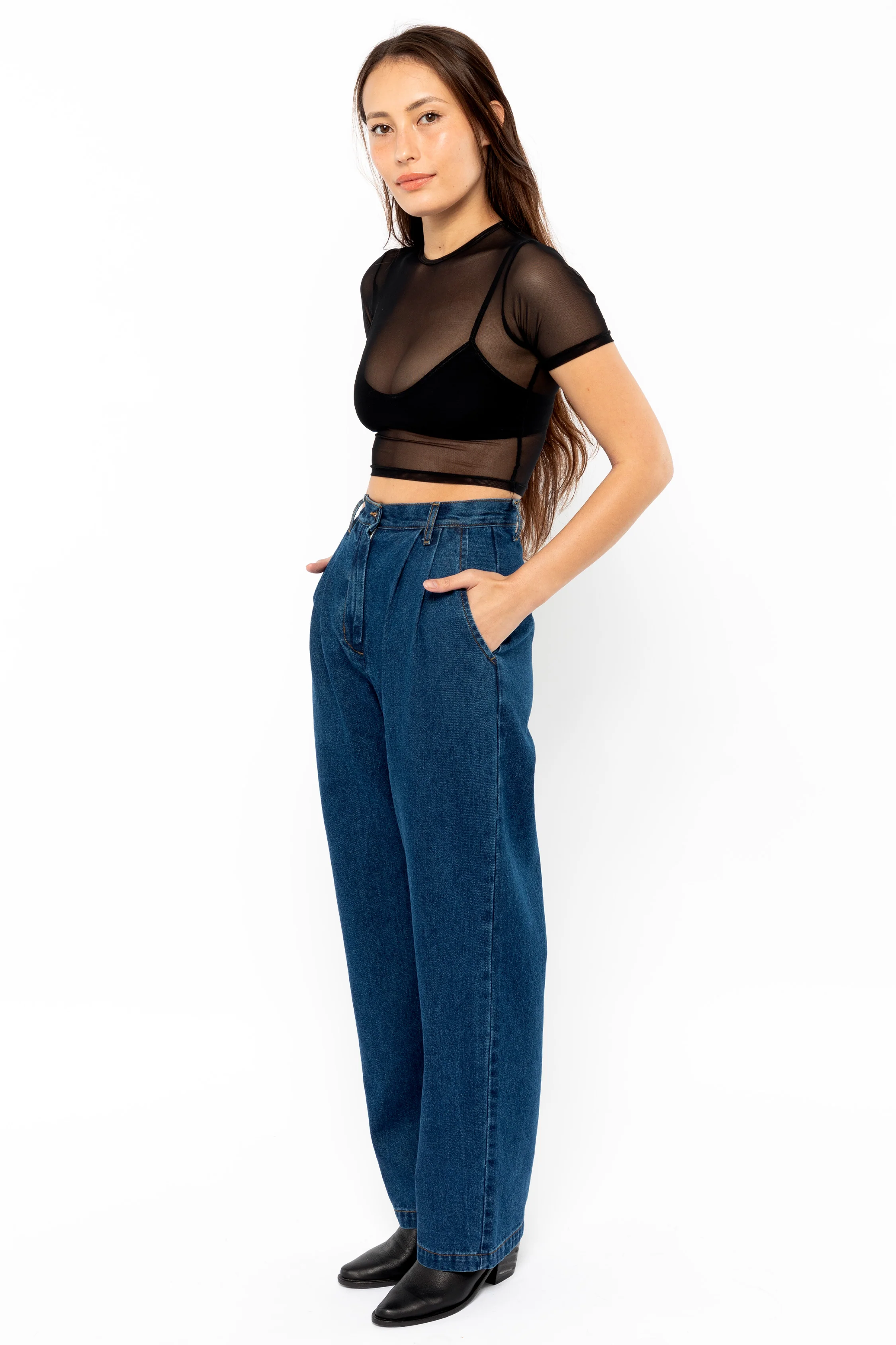 RDNW350 - Pleated Denim Straight Leg Pant - Image 5