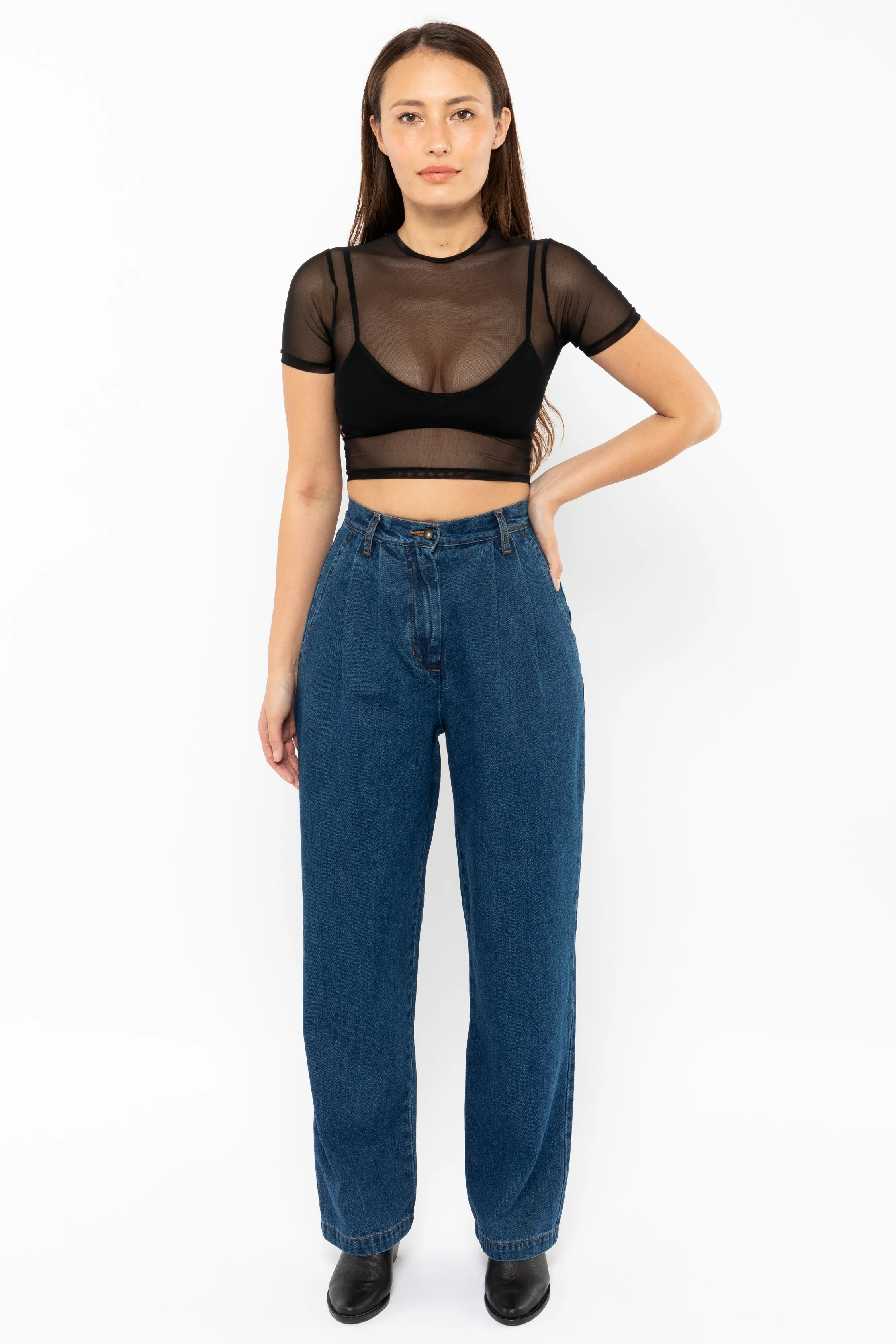 RDNW350 - Pleated Denim Straight Leg Pant - Image 7