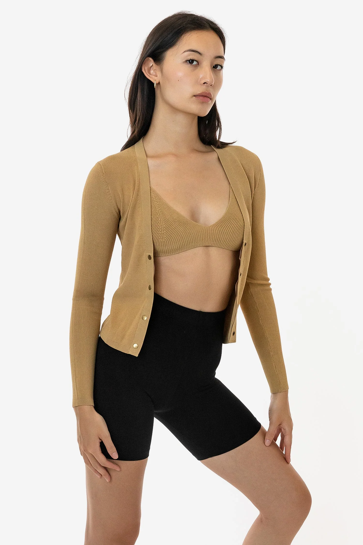 RFK218 - Viscose Nylon V-Neck Cardigan - Image 3