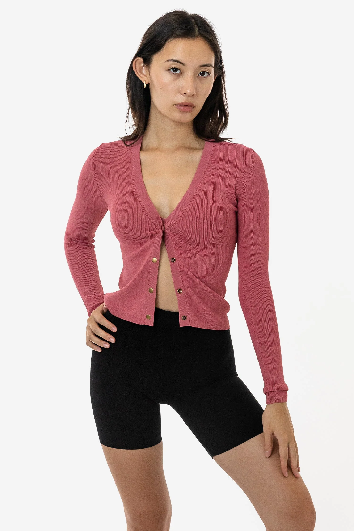 RFK218 - Viscose Nylon V-Neck Cardigan - Image 4