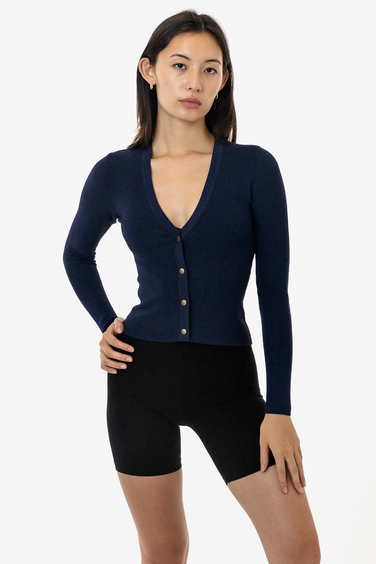 RFK218 - Viscose Nylon V-Neck Cardigan - Image 5