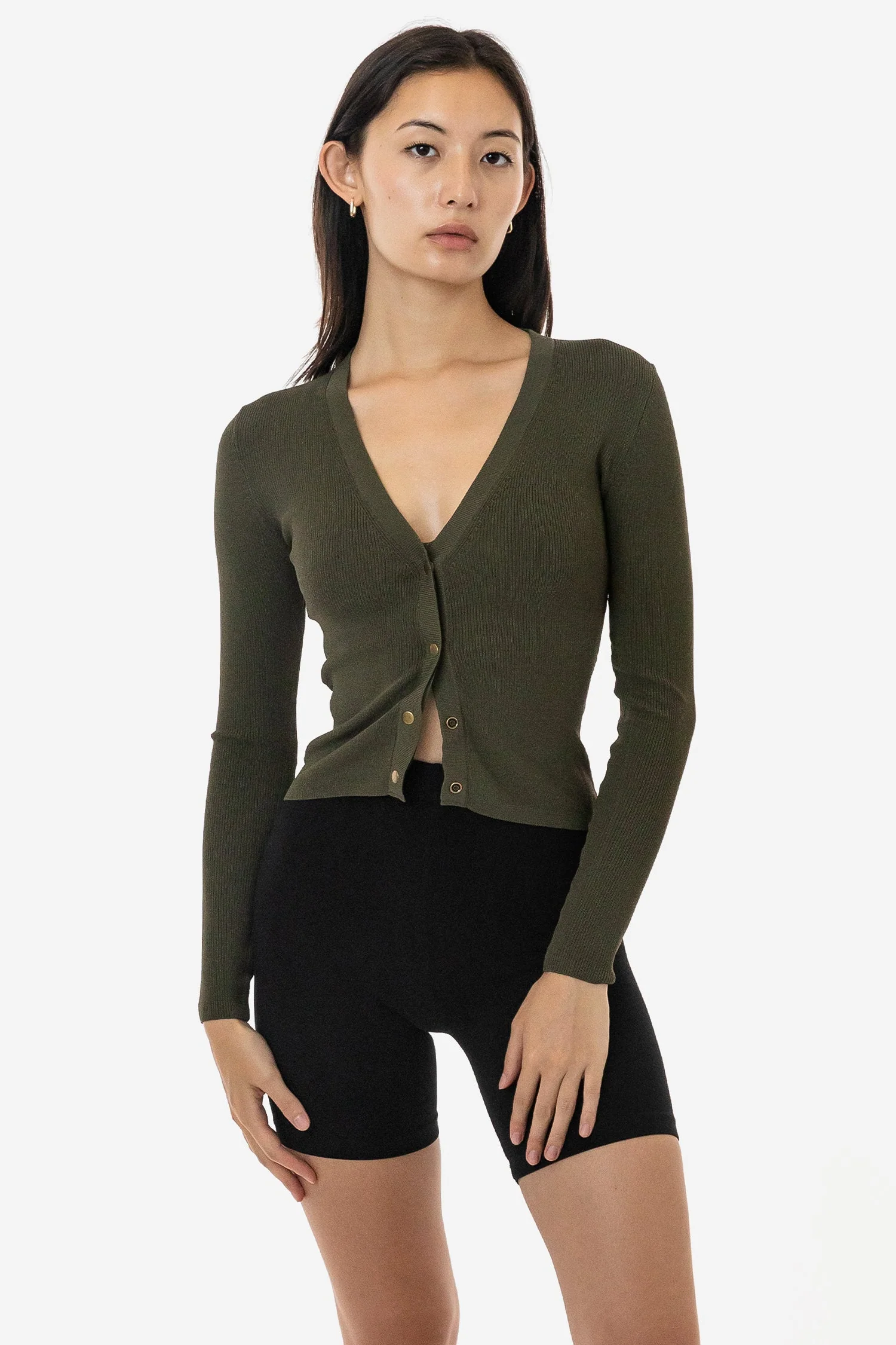 RFK218 - Viscose Nylon V-Neck Cardigan - Image 7