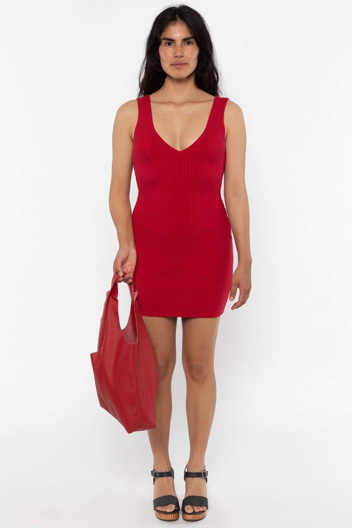 RFK226 - Ultra Heavy Knit Ribbed V Neck Dress - Image 15