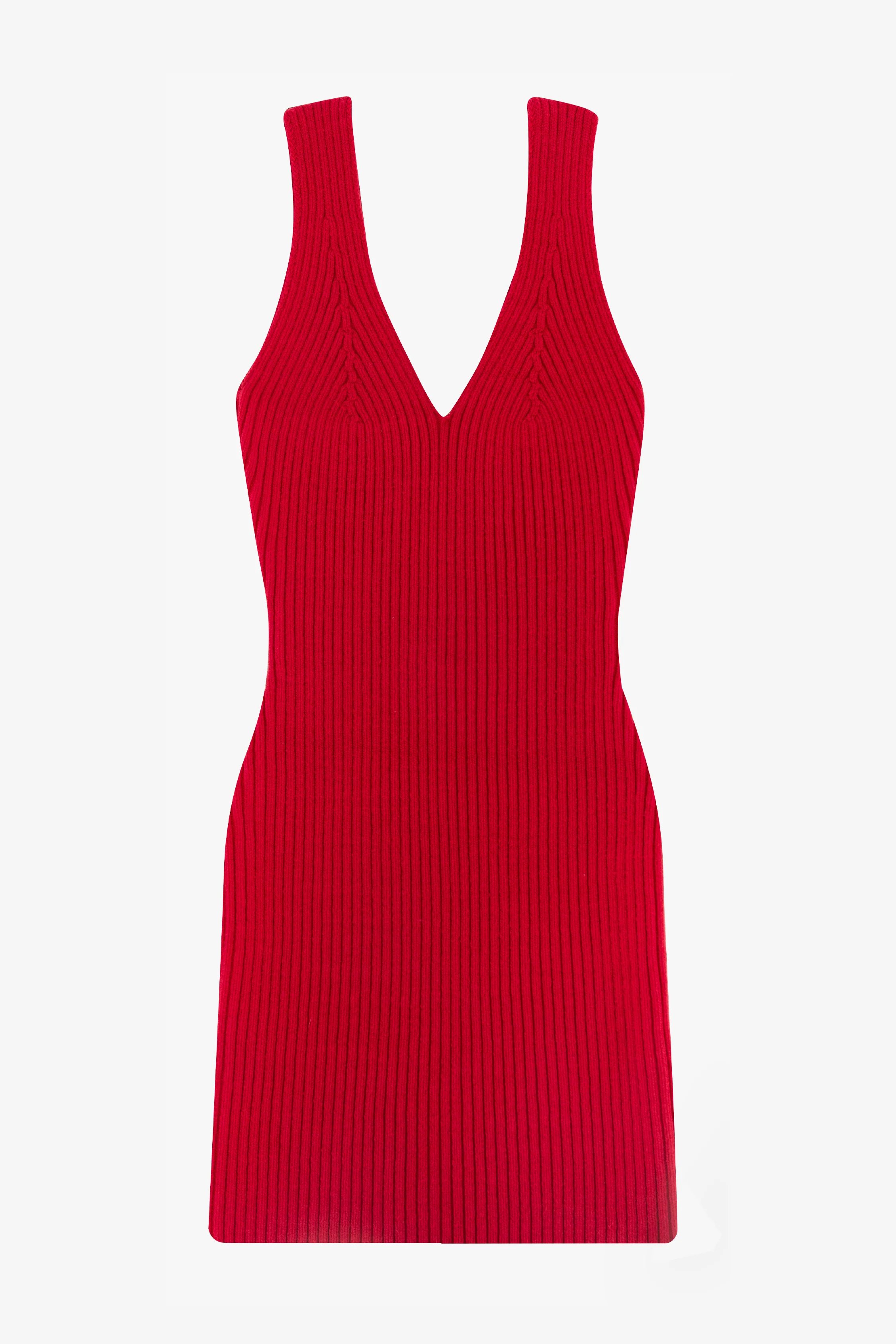 RFK226 - Ultra Heavy Knit Ribbed V Neck Dress - Image 28