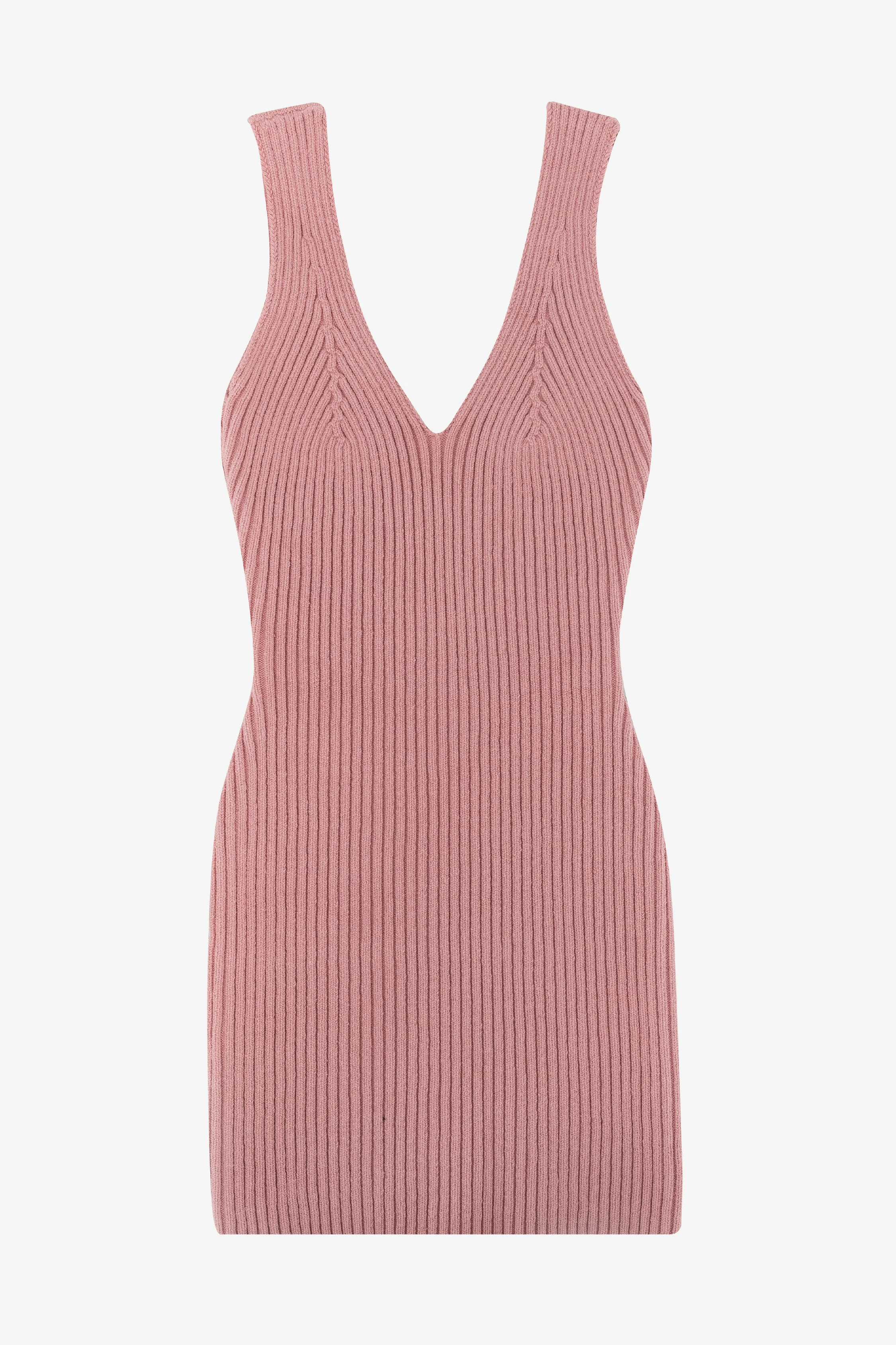 RFK226 - Ultra Heavy Knit Ribbed V Neck Dress - Image 29