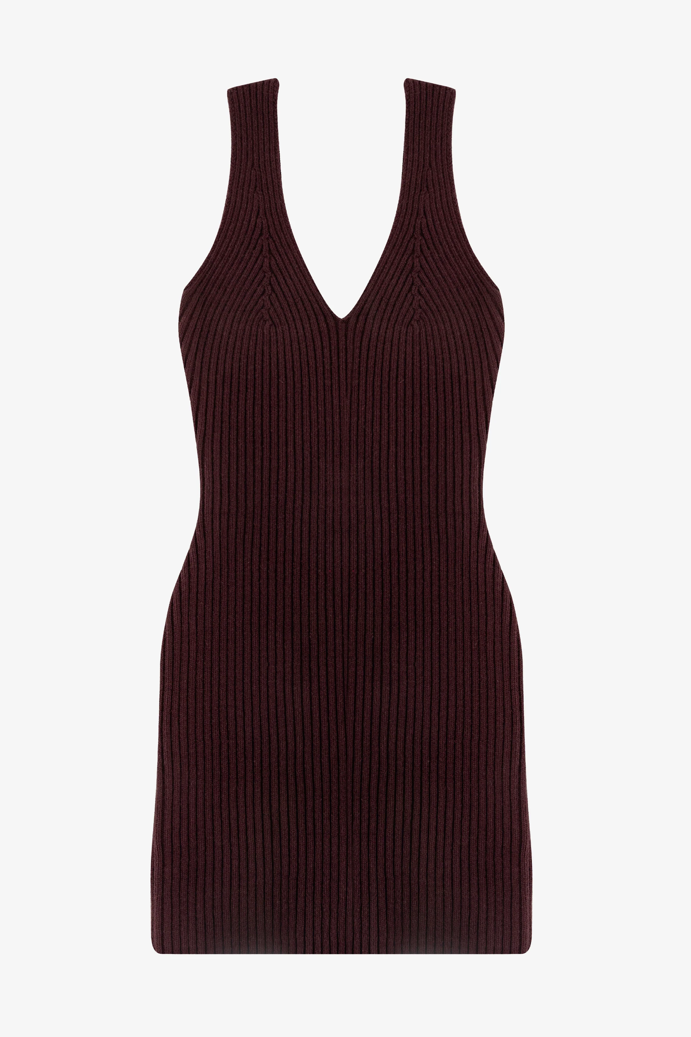 RFK226 - Ultra Heavy Knit Ribbed V Neck Dress - Image 30