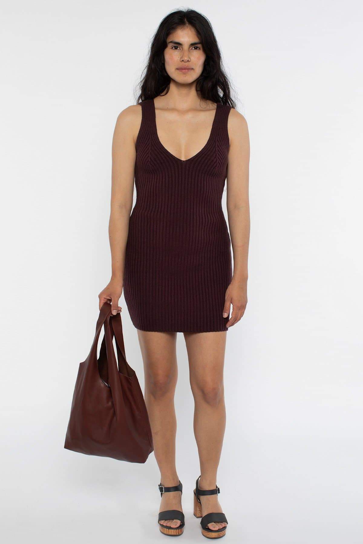 RFK226 - Ultra Heavy Knit Ribbed V Neck Dress - Image 5