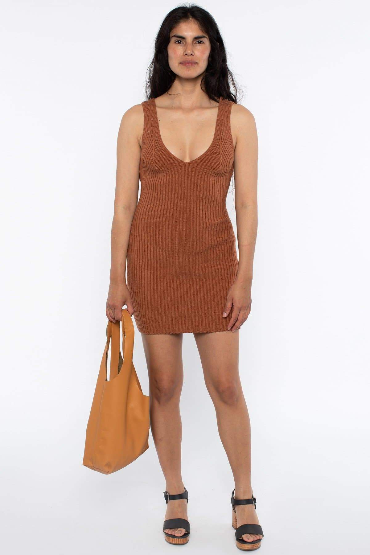 RFK226 - Ultra Heavy Knit Ribbed V Neck Dress - Image 7