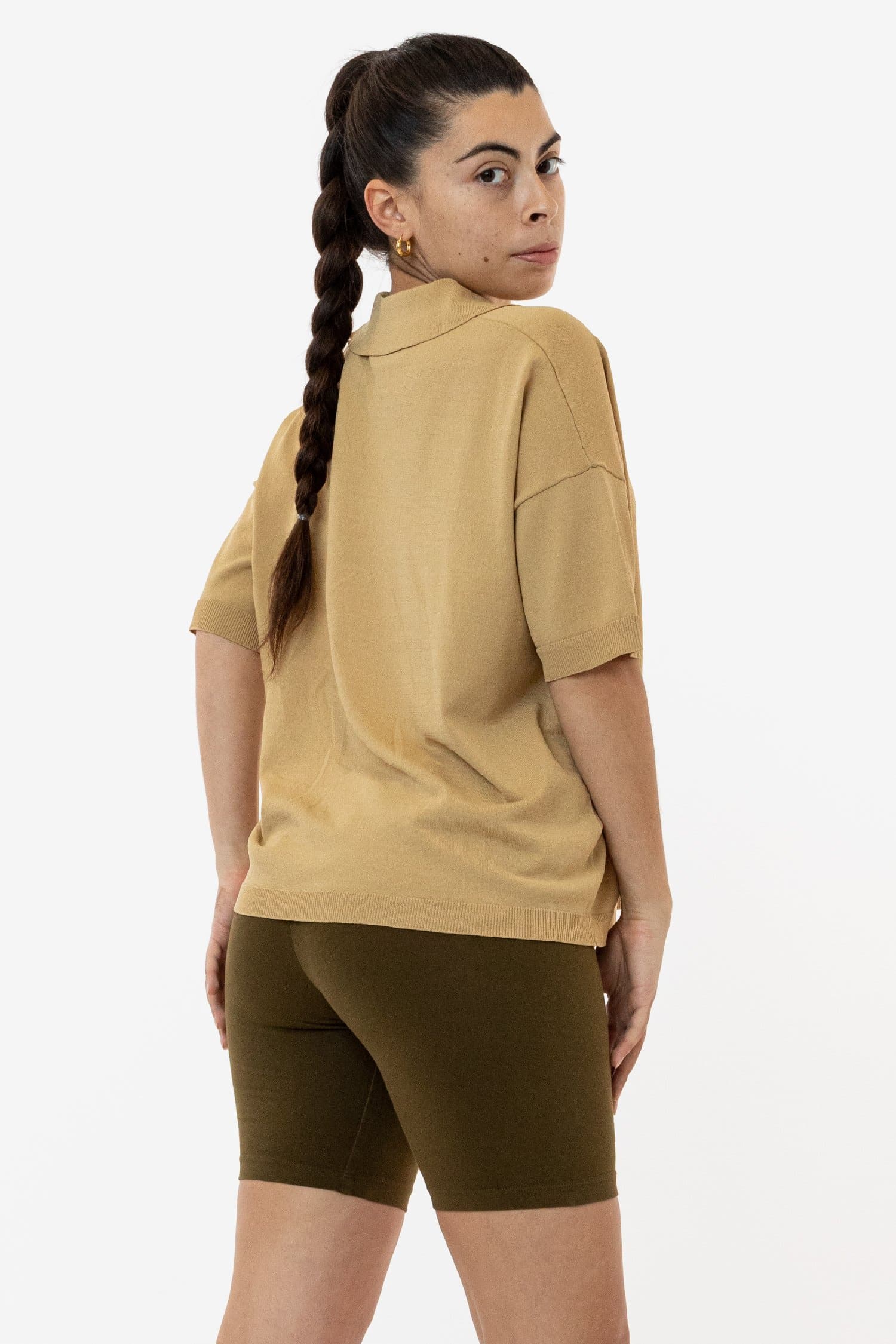 RFK371 - Viscose Nylon Oversized Knit Polo - Image 7