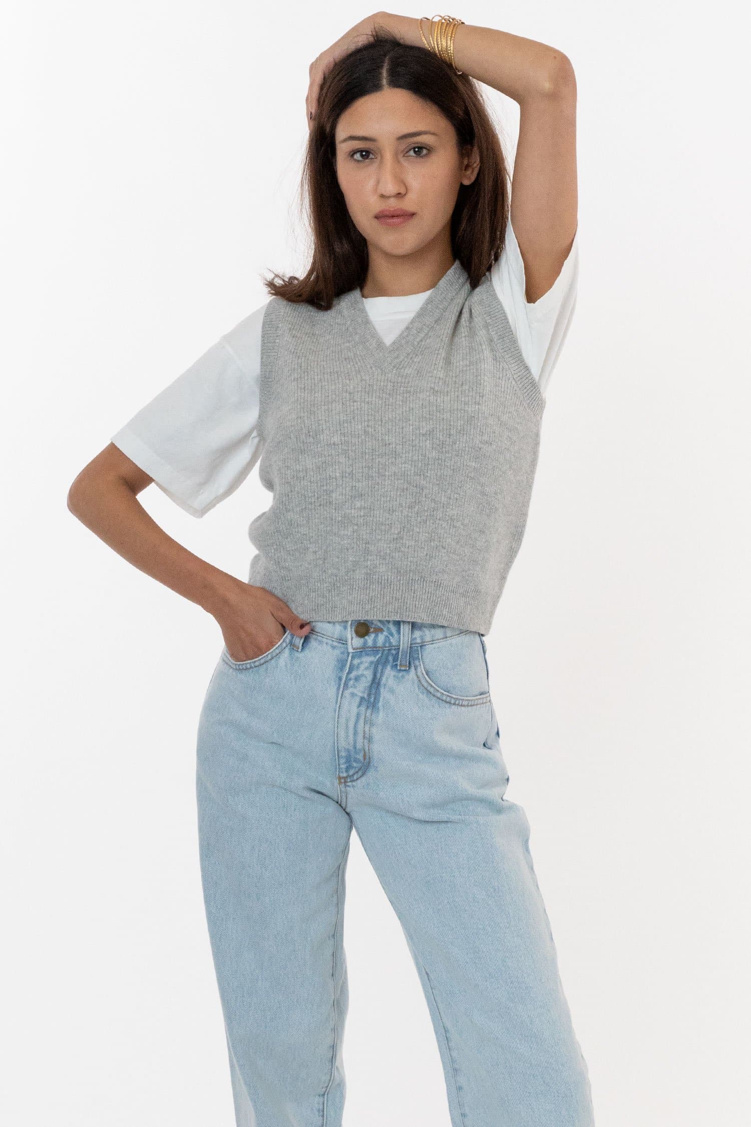 RFK313 - Cashmere Knit V-Neck Vest - Image 3