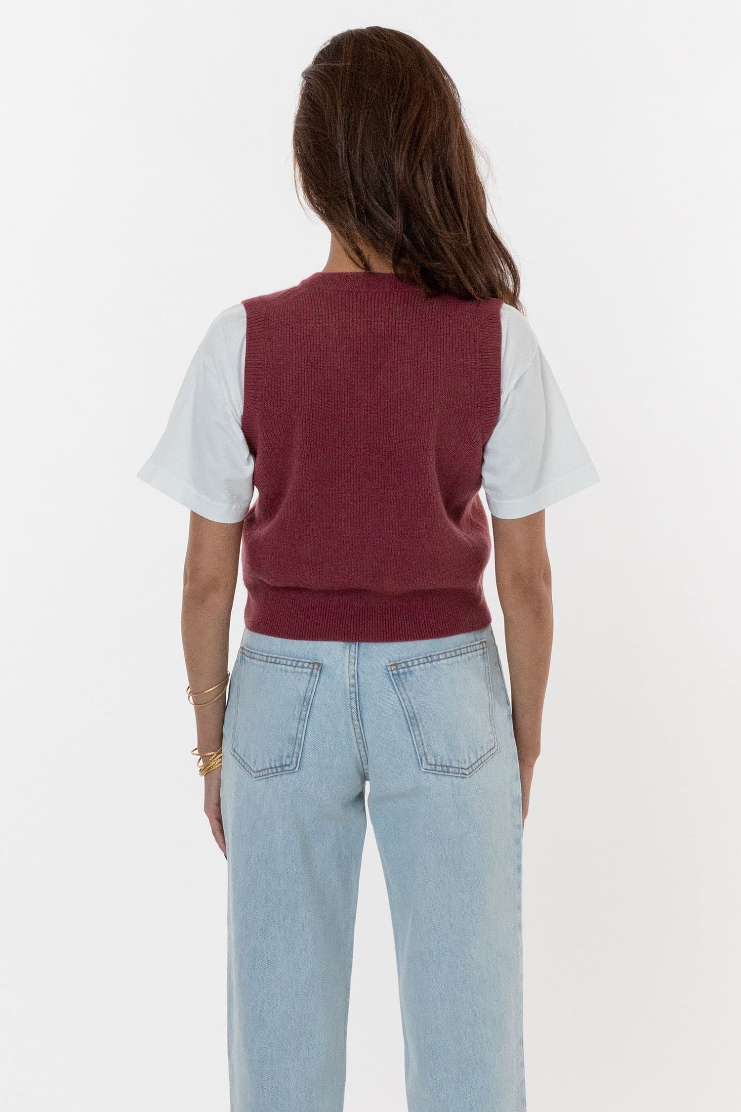 RFK313 - Cashmere Knit V-Neck Vest - Image 5