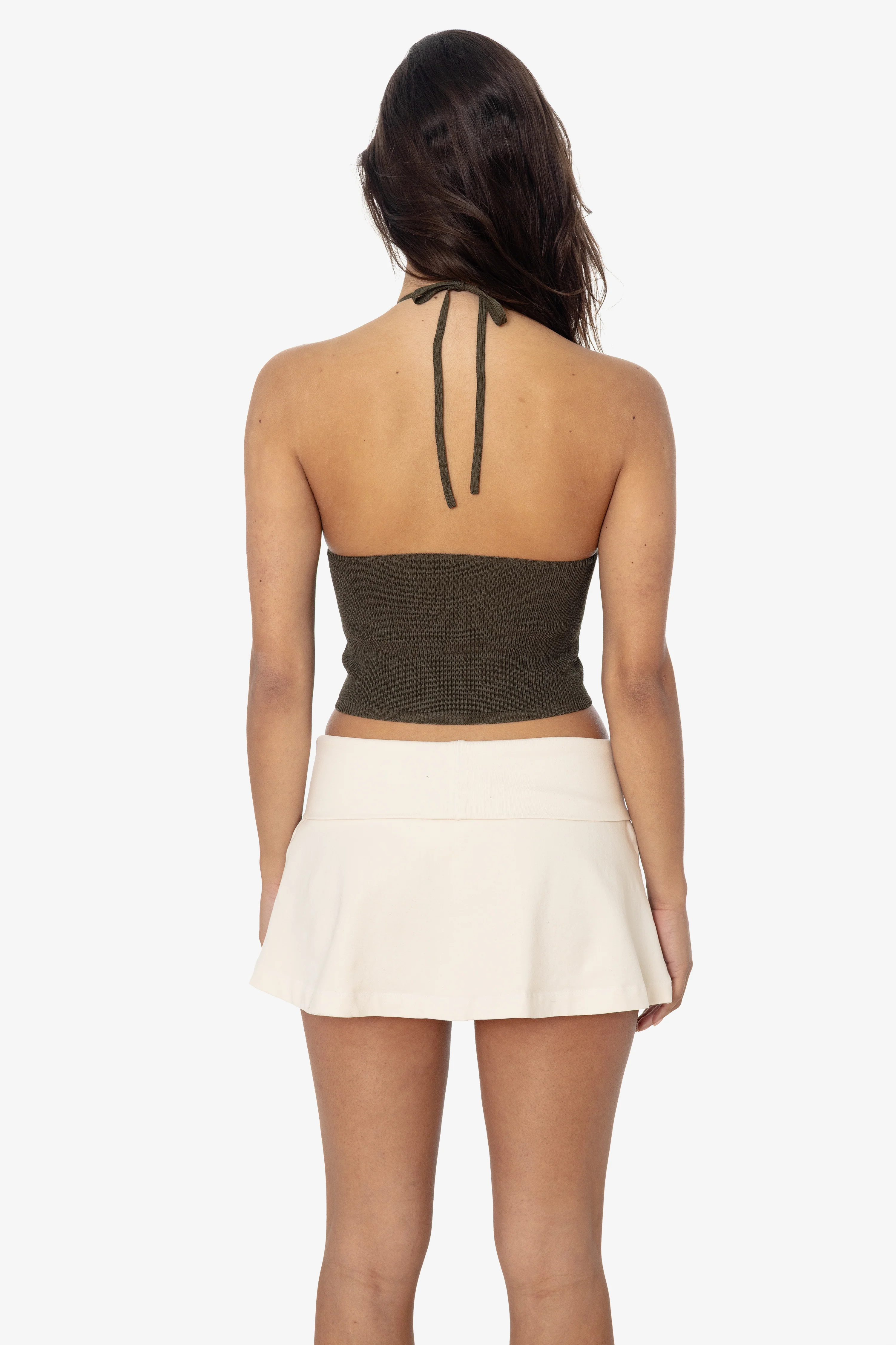 RFK406 - Viscose Nylon Cropped V-Neck Halter Top - Image 15