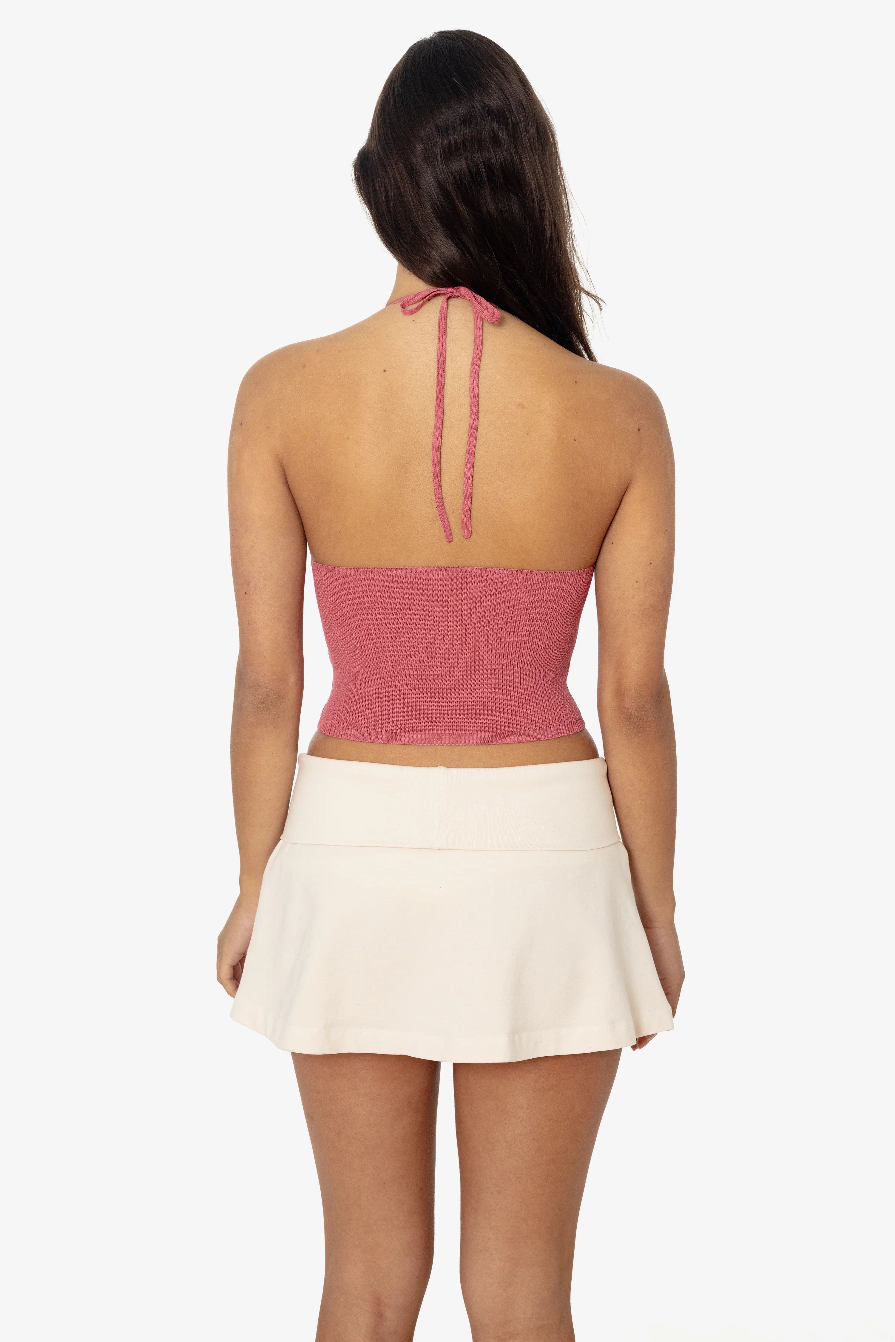 RFK406 - Viscose Nylon Cropped V-Neck Halter Top - Image 19