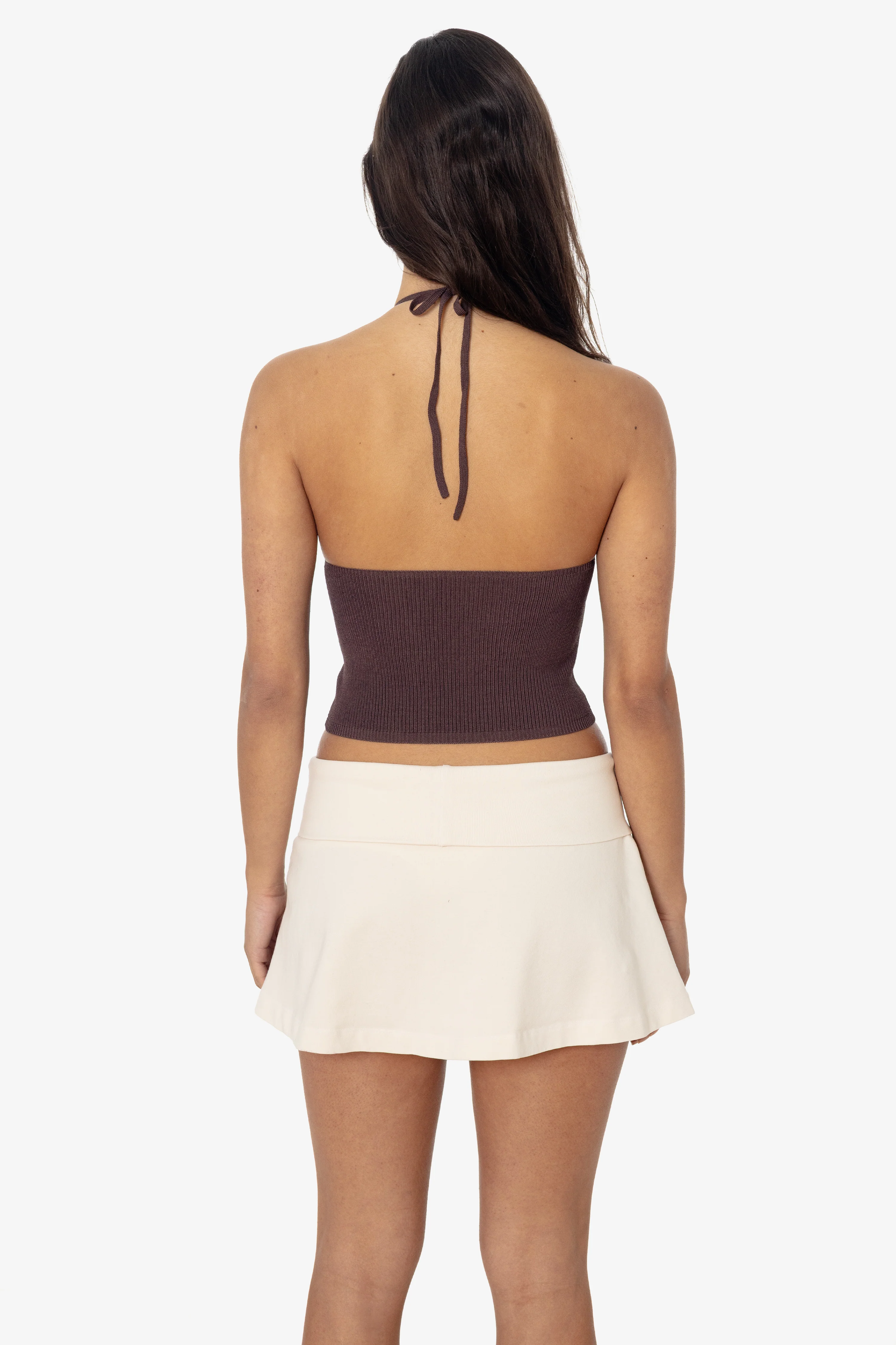 RFK406 - Viscose Nylon Cropped V-Neck Halter Top - Image 21