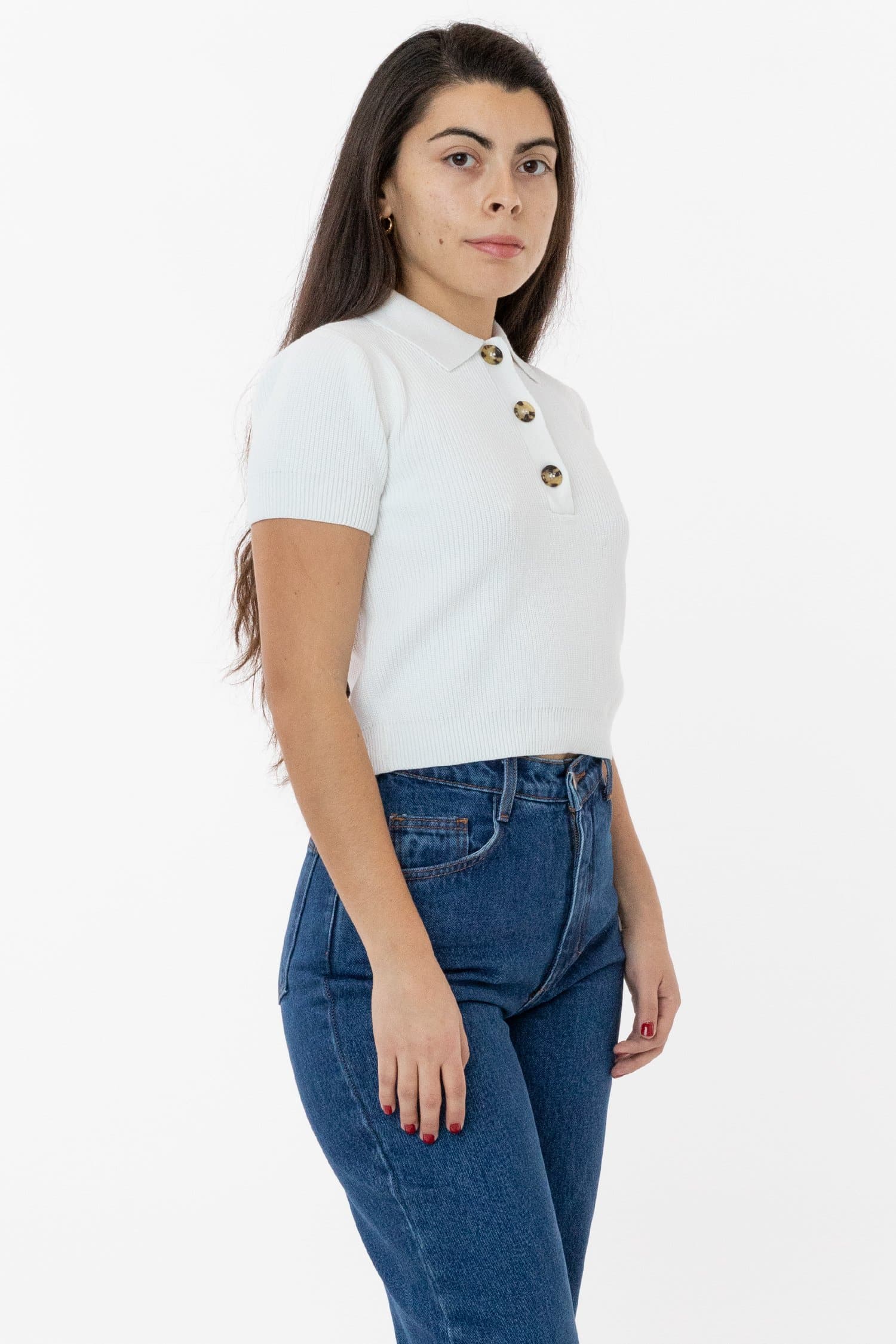 RFK46GD - Cotton Short Sleeve Cropped Polo Sweater - Image 18