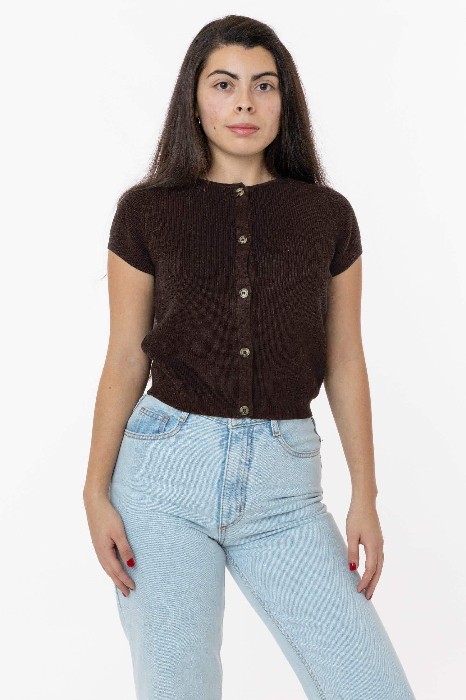 RFK47GD - Cotton Raglan Short Sleeve Cropped Sweater - Image 6