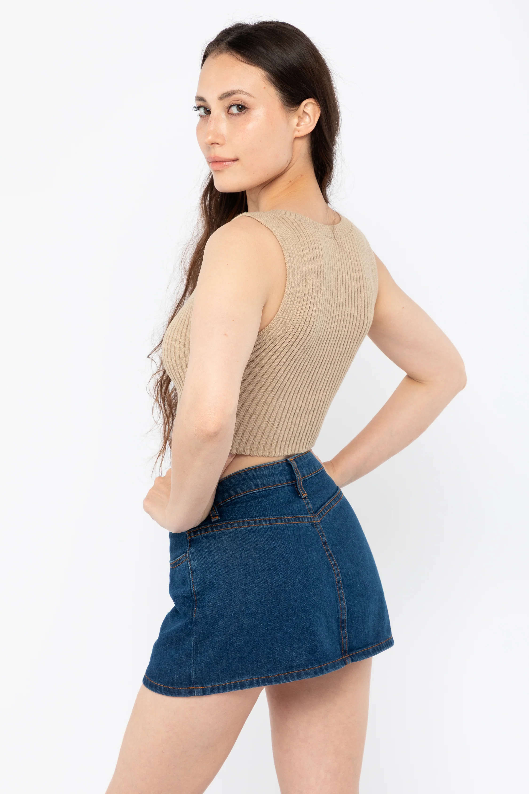 RFK50 - Ultra Heavy Knit Ribbed Crop Top - Image 19