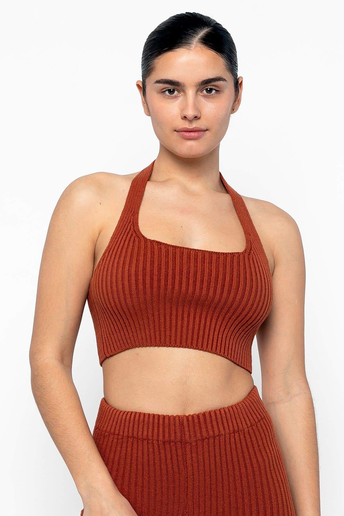 RFK51 - Ultra Heavy Knit Ribbed Halter Top - Image 11