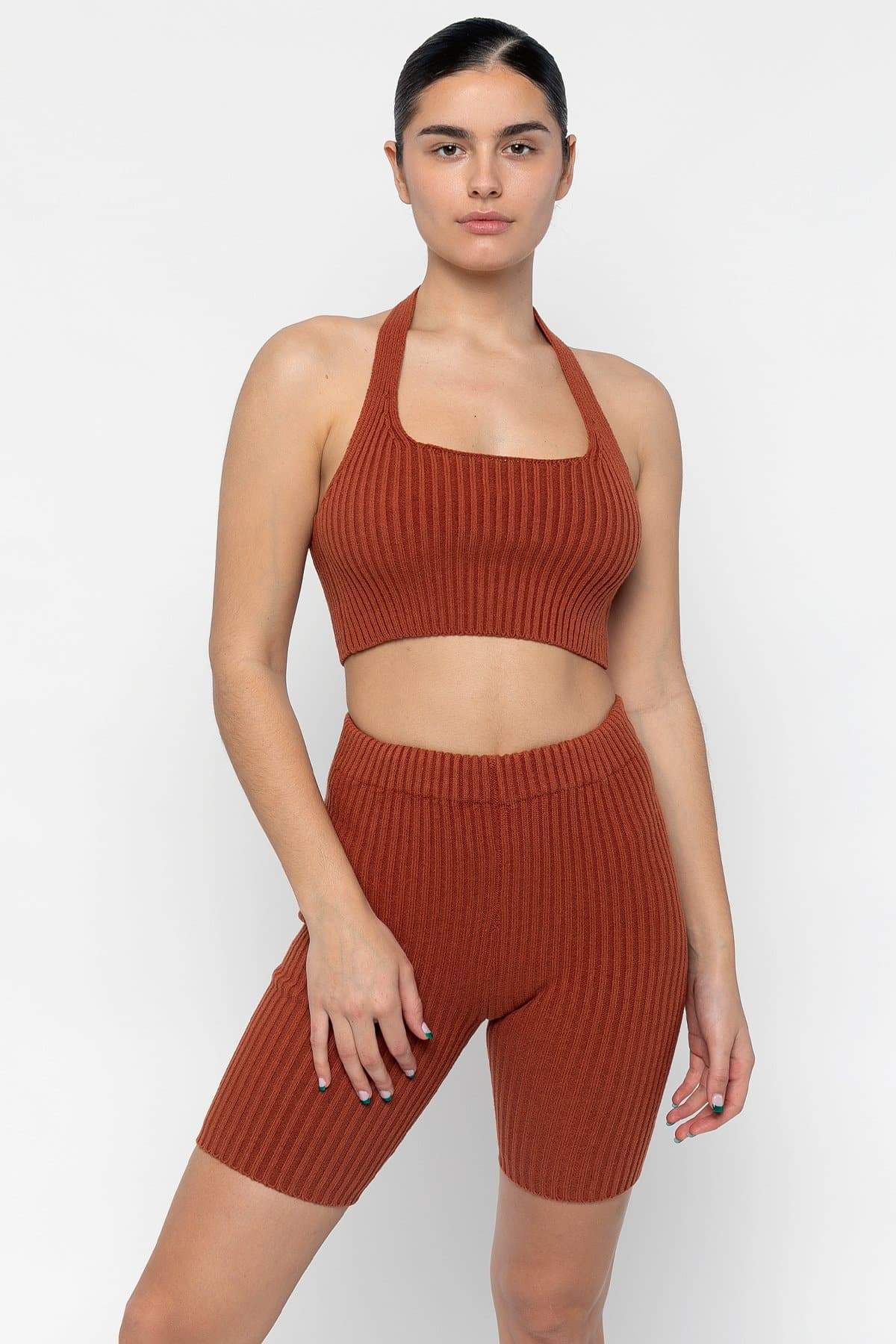 RFK51 - Ultra Heavy Knit Ribbed Halter Top - Image 5