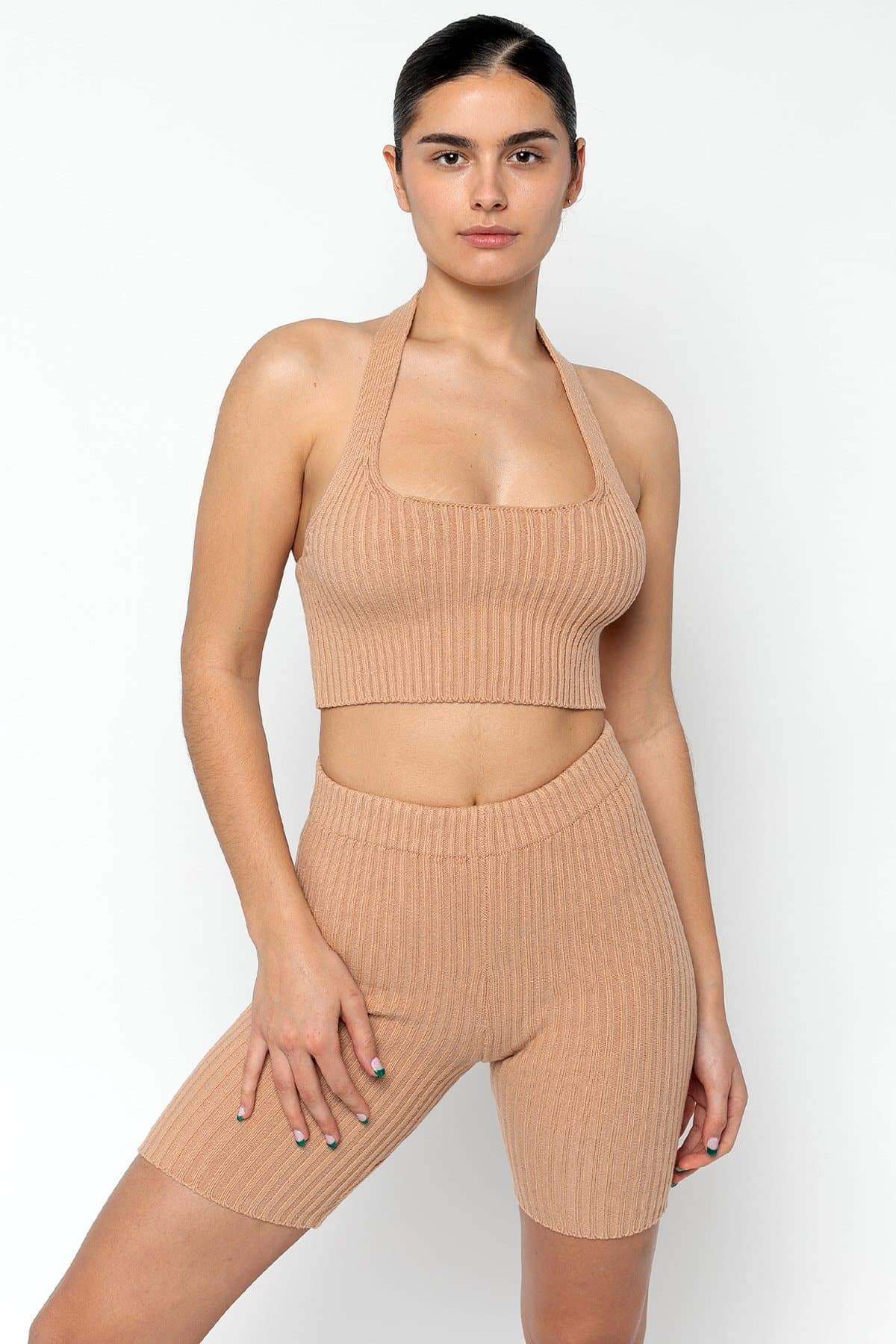 RFK51 - Ultra Heavy Knit Ribbed Halter Top - Image 7