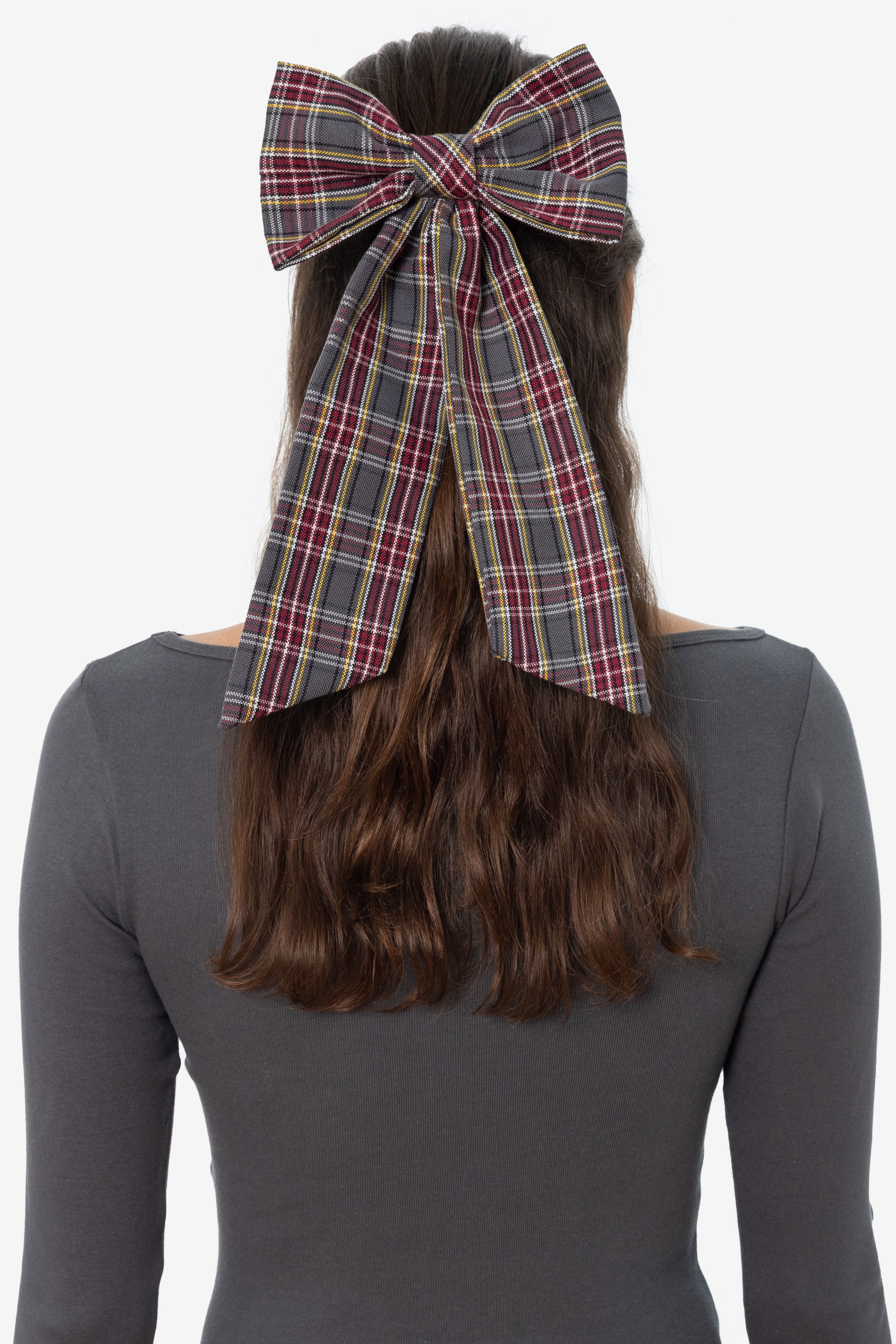RGB051P - Plaid Long Schoolgirl Bow - Image 3