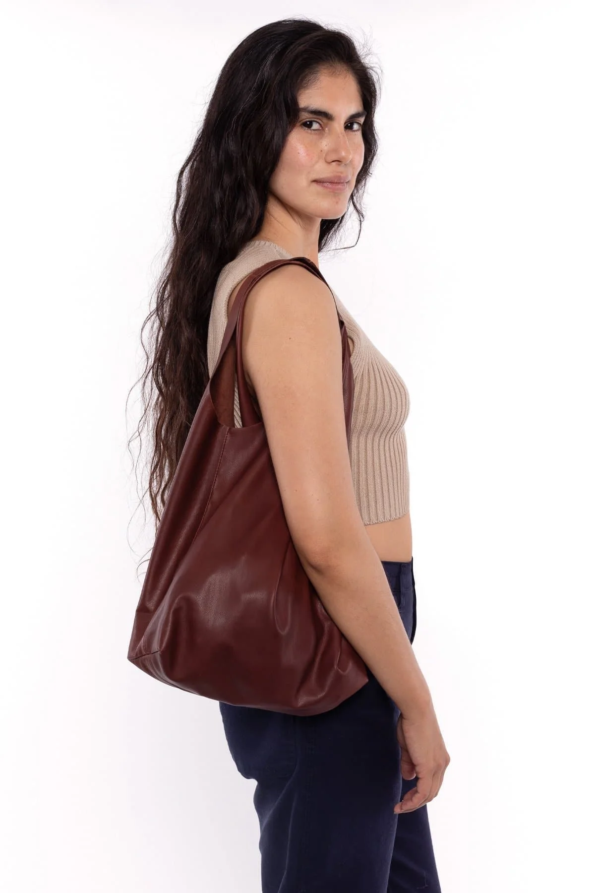 RLH3406 - Monochromatic Leather Shopping Bag - Image 2