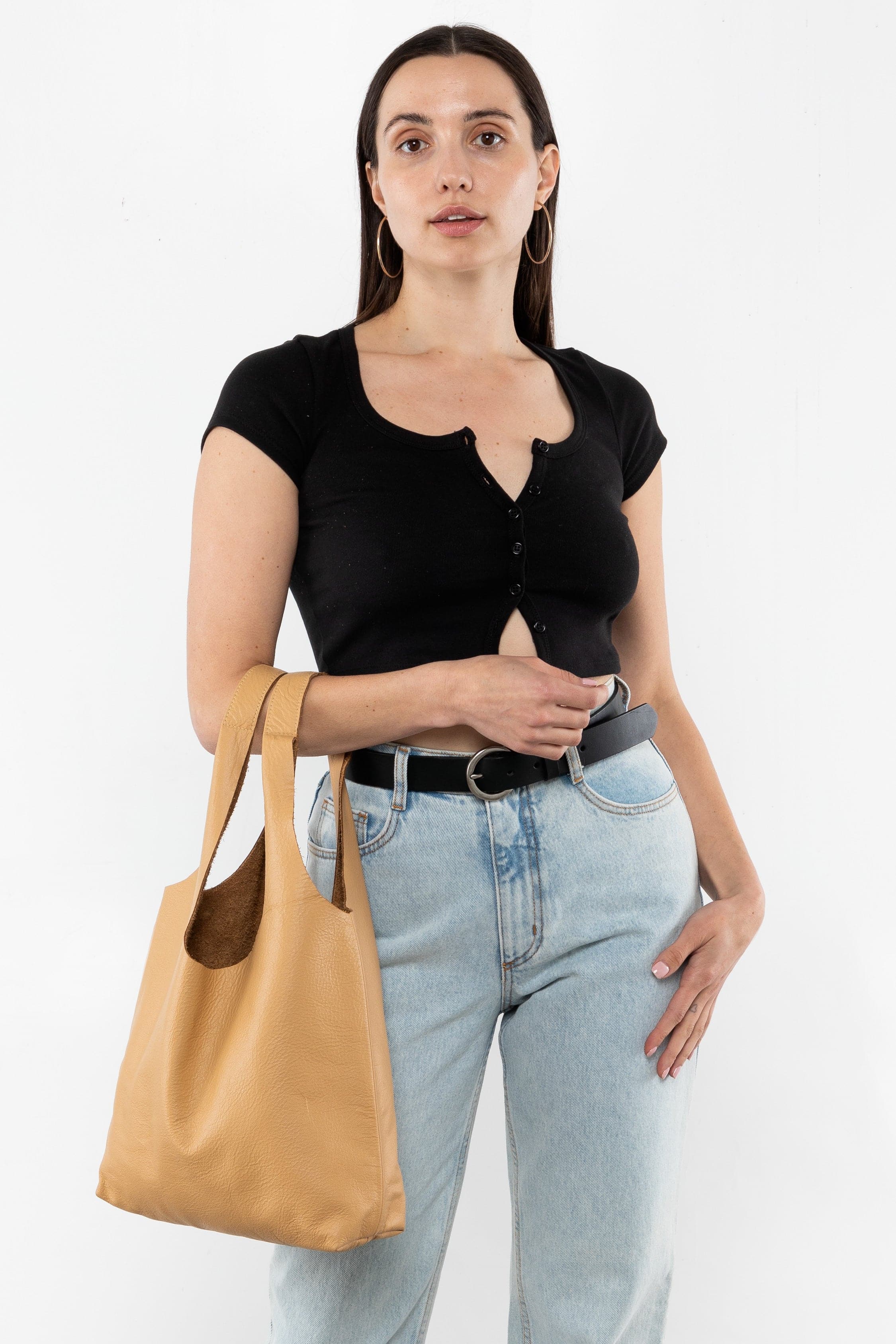RLH3406 - Monochromatic Leather Shopping Bag - Image 54