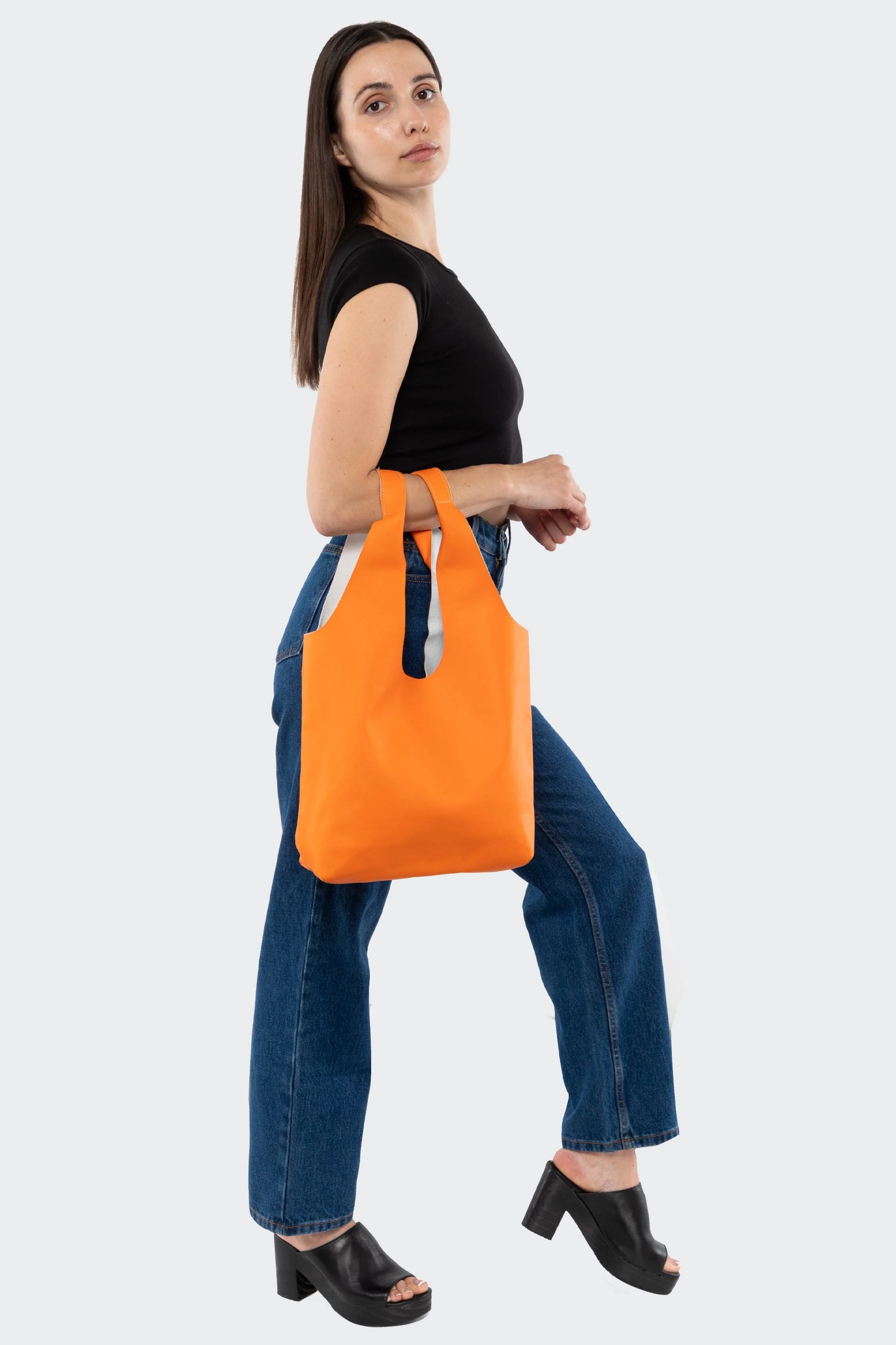 RLH3406 - Monochromatic Leather Shopping Bag - Image 57