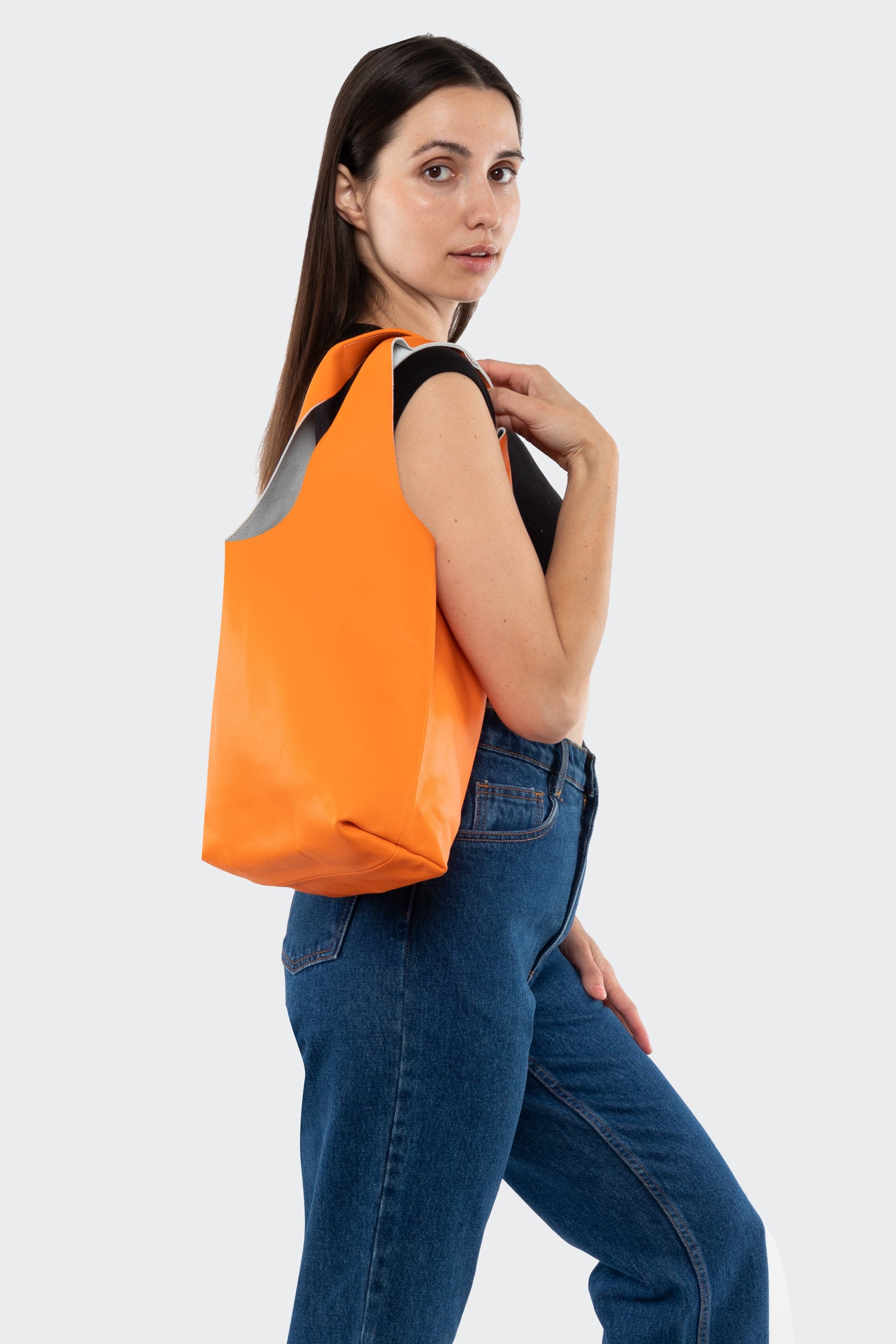 RLH3406 - Monochromatic Leather Shopping Bag - Image 58
