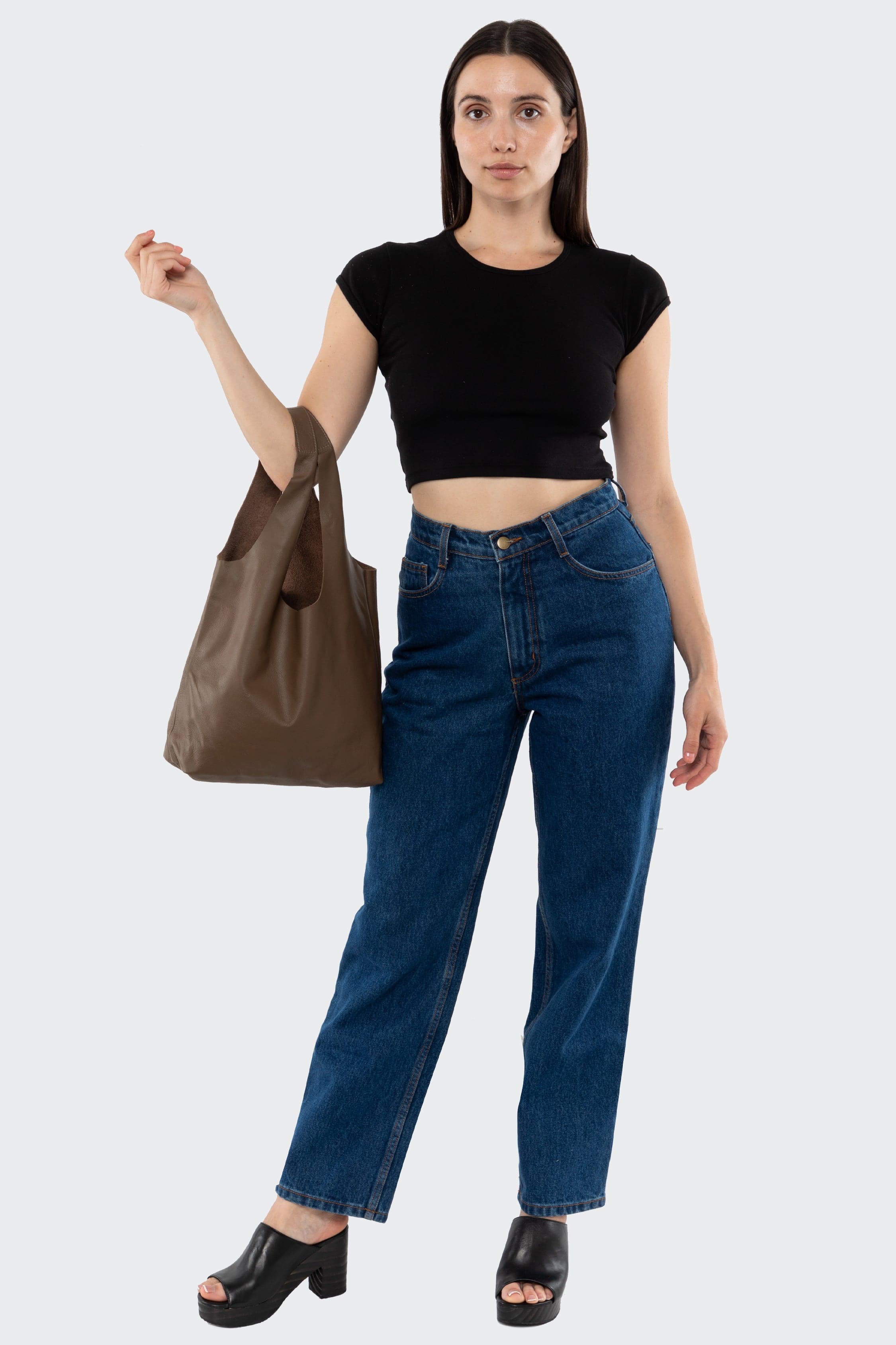 RLH3406 - Monochromatic Leather Shopping Bag - Image 60