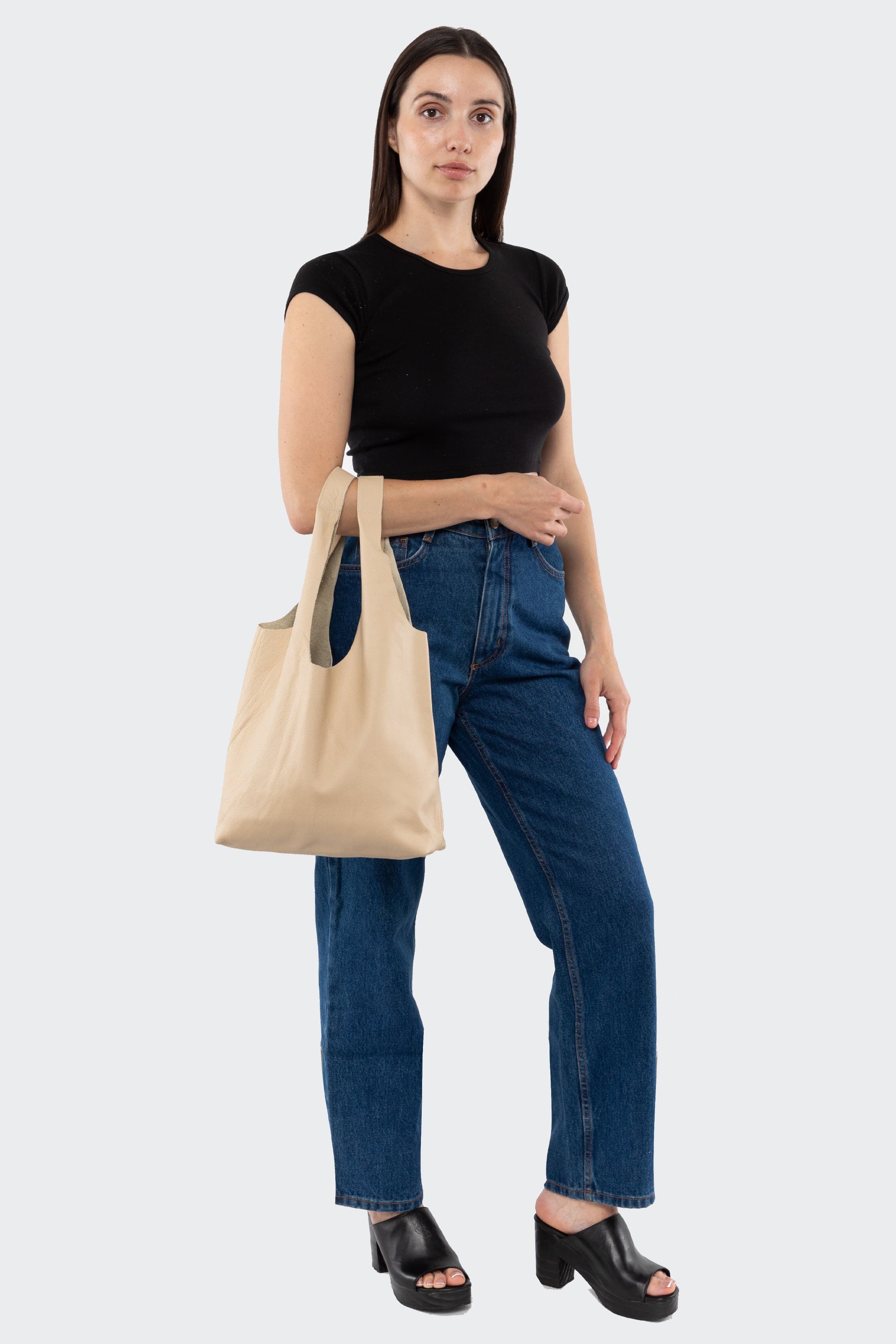 RLH3406 - Monochromatic Leather Shopping Bag - Image 62