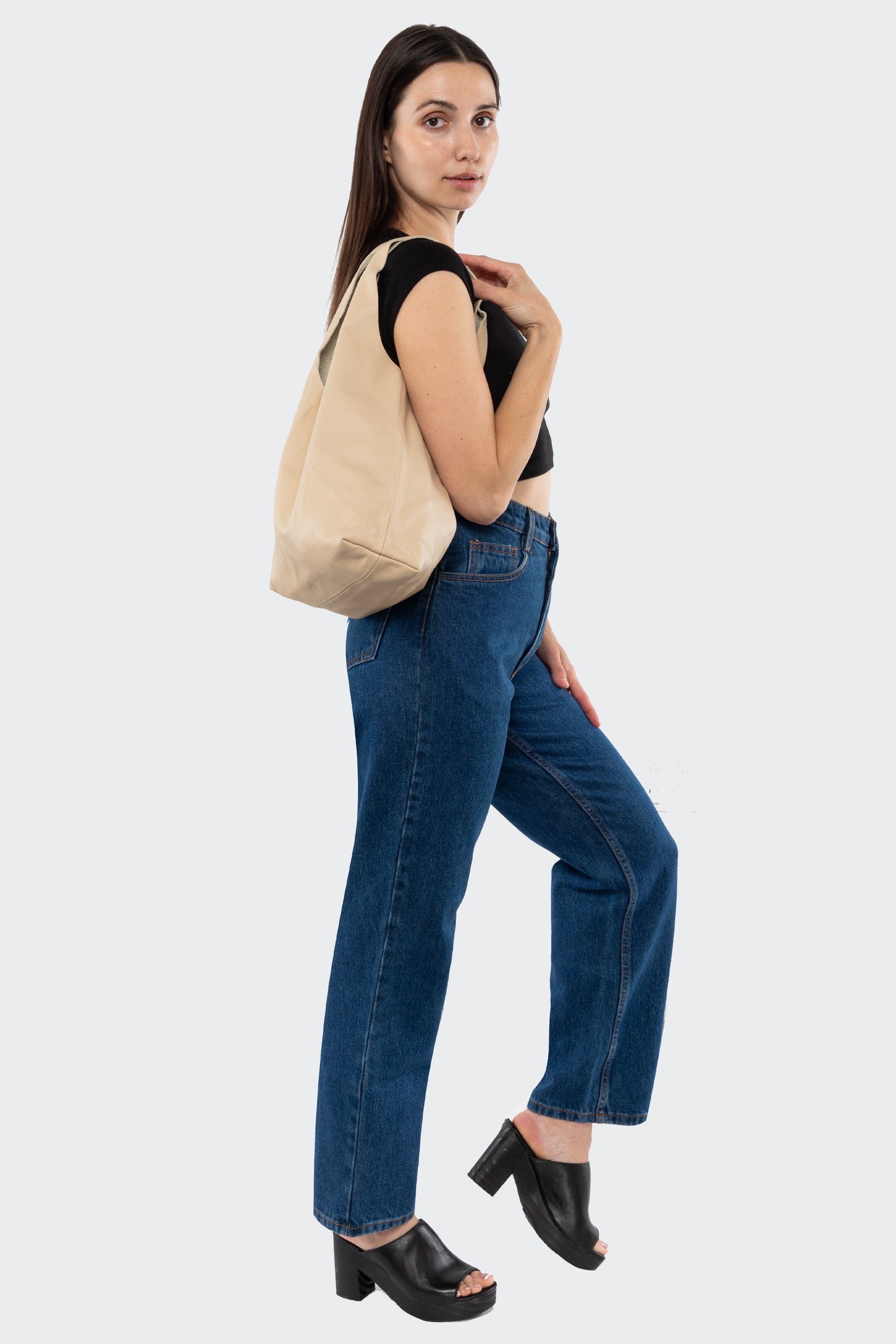 RLH3406 - Monochromatic Leather Shopping Bag - Image 63