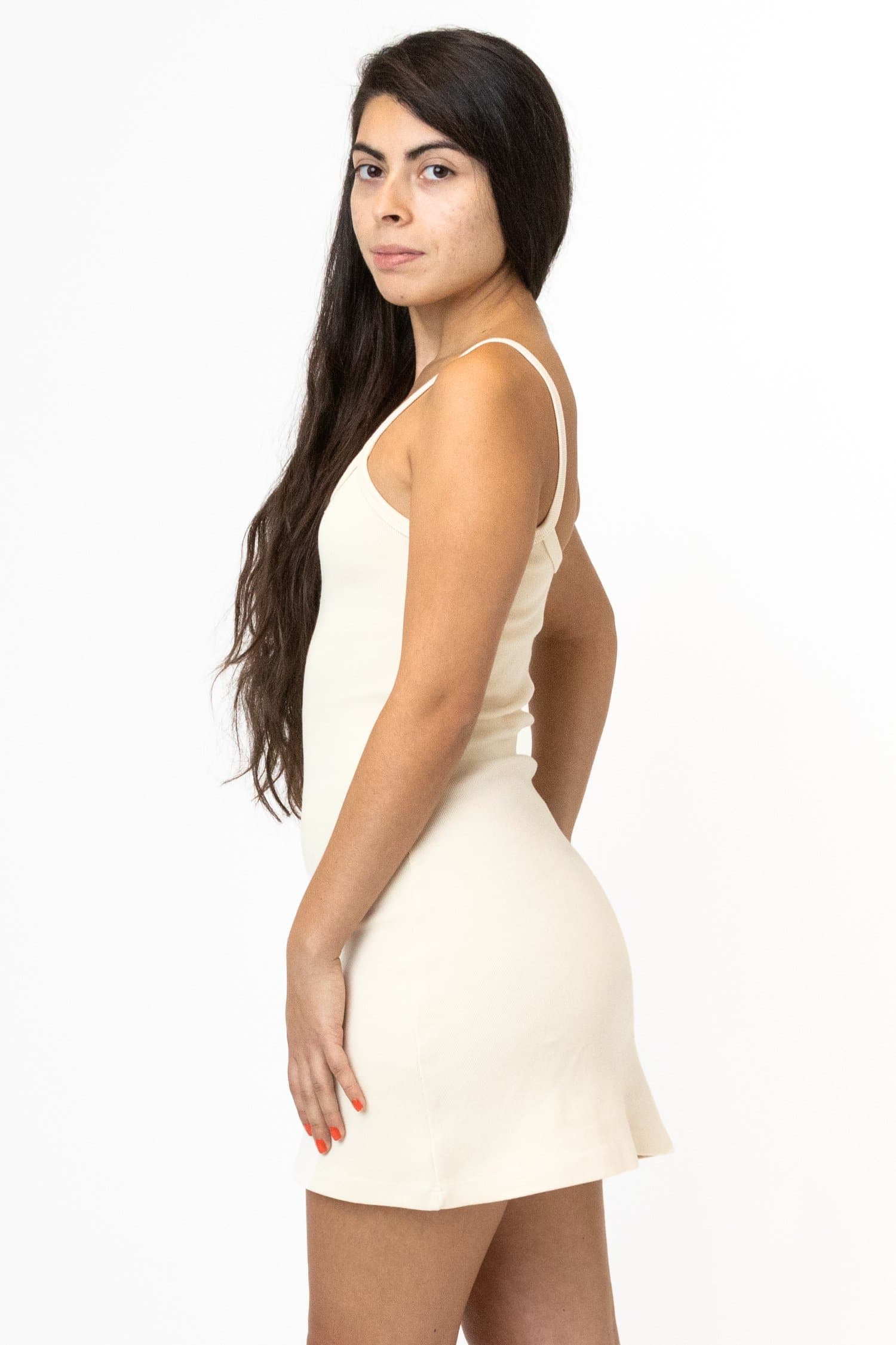RHR318GD - Heavy Rib Spaghetti Mini Dress - Image 15