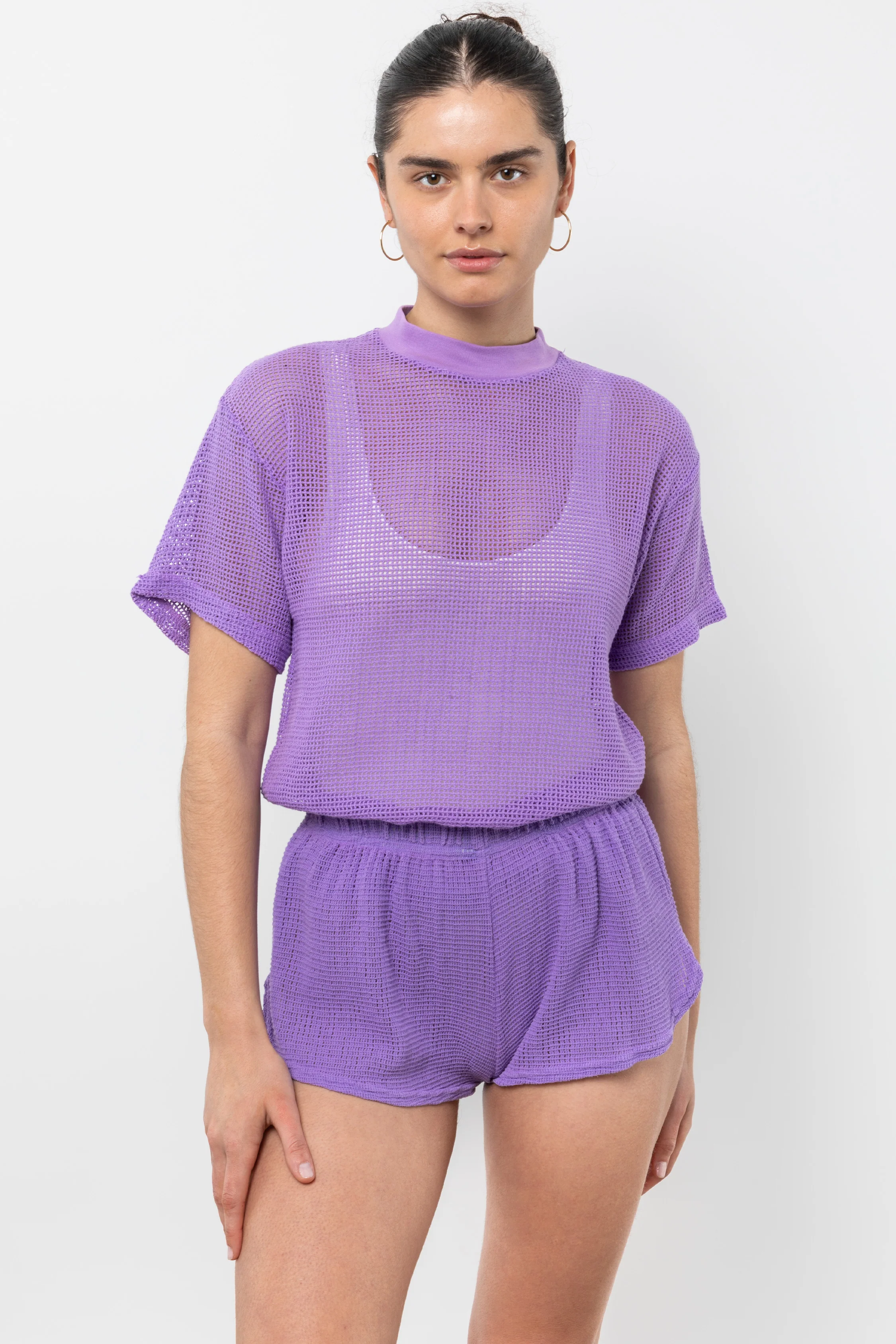 RIN304GD - Cotton Fishnet Garment Dye Shorts - Image 8