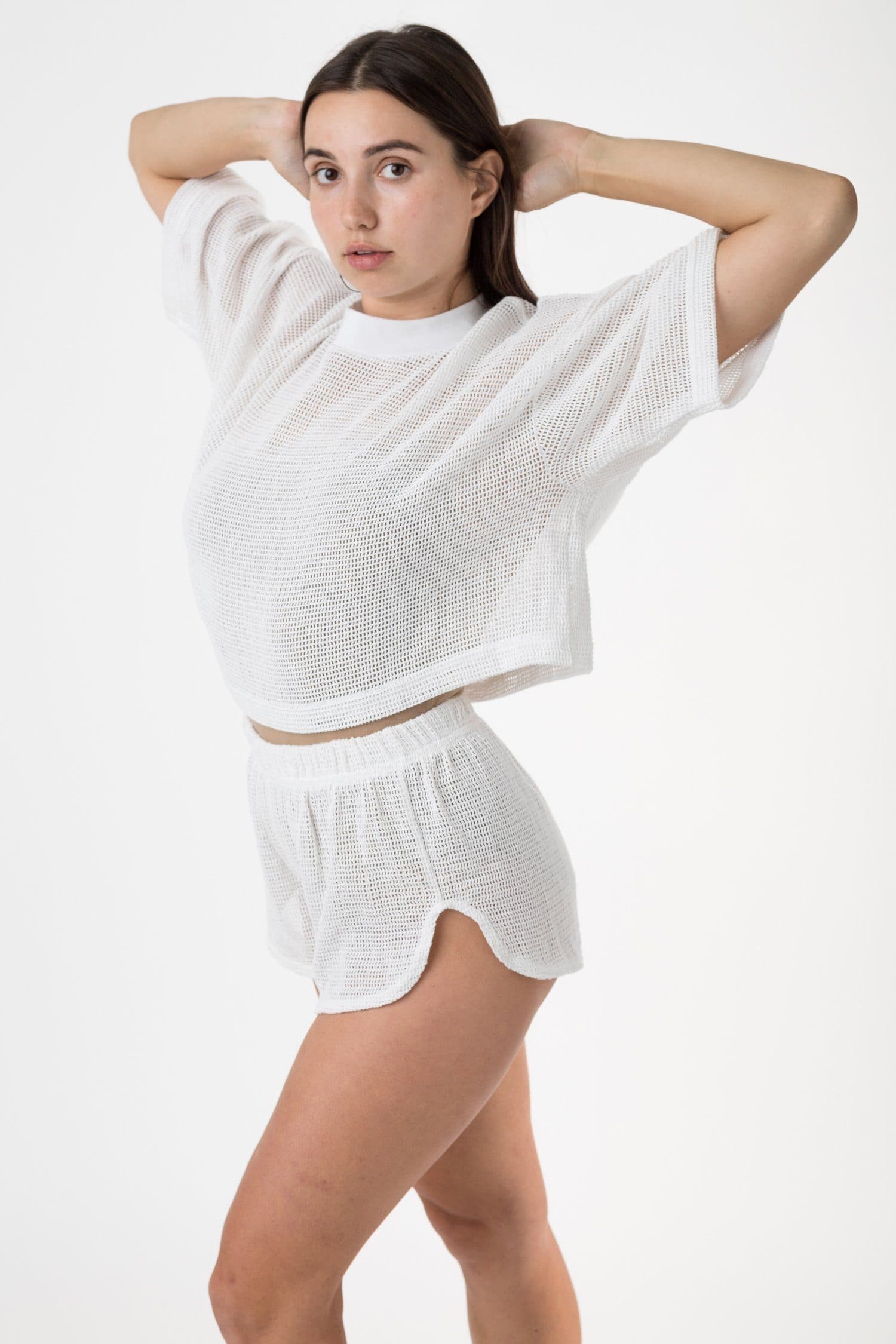 RIN331GD - Cotton Fishnet Garment Dye Crop Top - Image 12