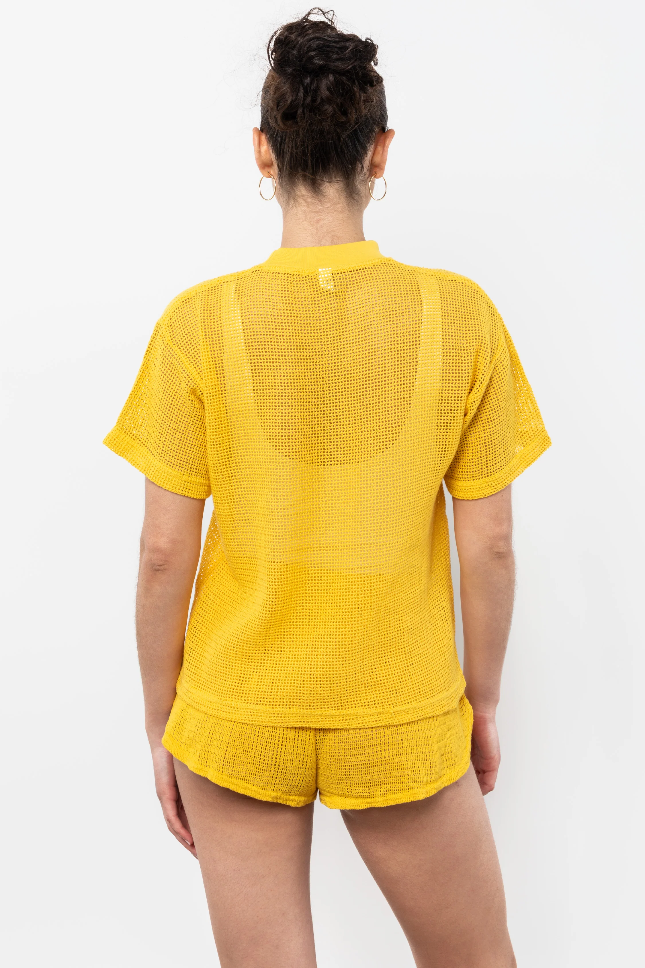 RIN401GD - Cotton Mock Neck Fishnet Garment Dye T-Shirt - Image 12