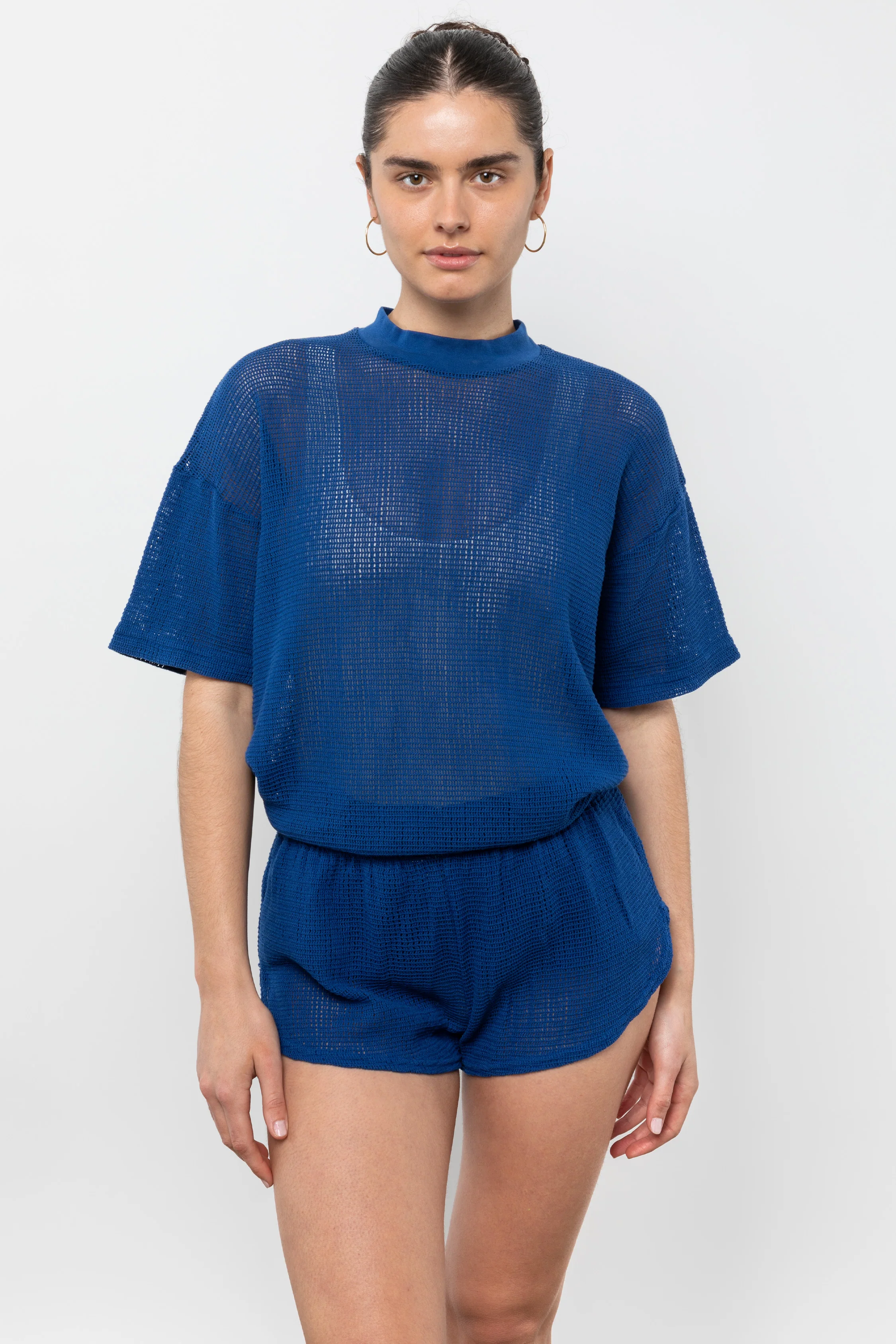 RIN500GD - Cotton Fishnet Mock Neck Big Tee - Image 12