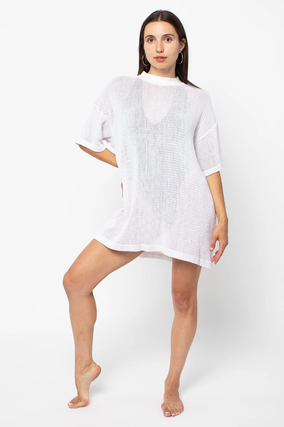 RIN500GD - Cotton Fishnet Mock Neck Big Tee - Image 21