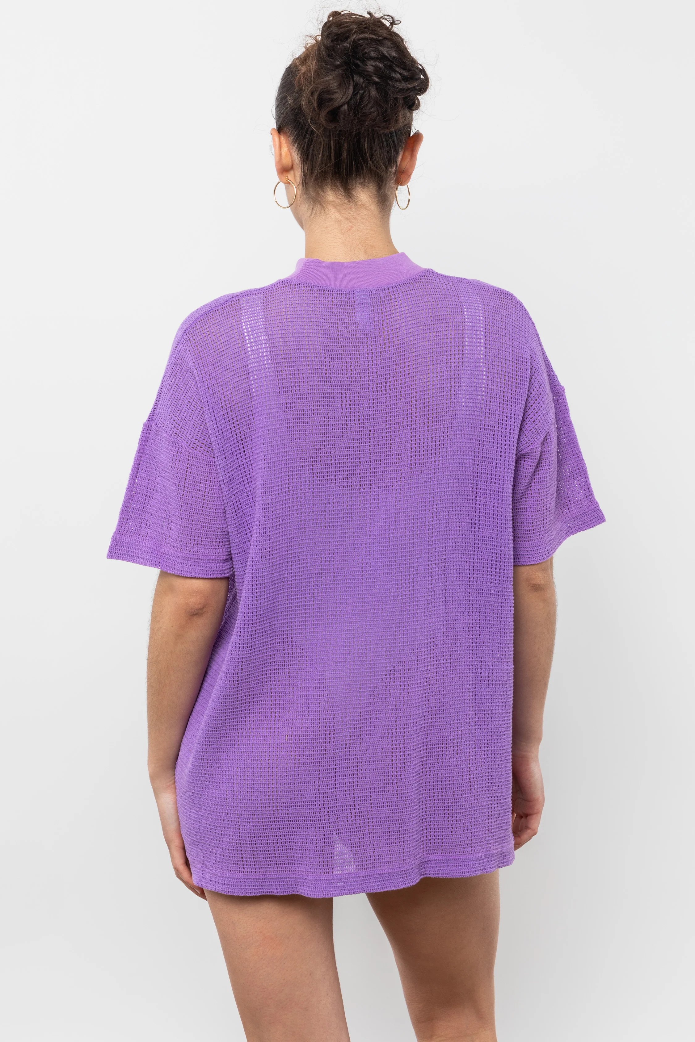 RIN500GD - Cotton Fishnet Mock Neck Big Tee - Image 7