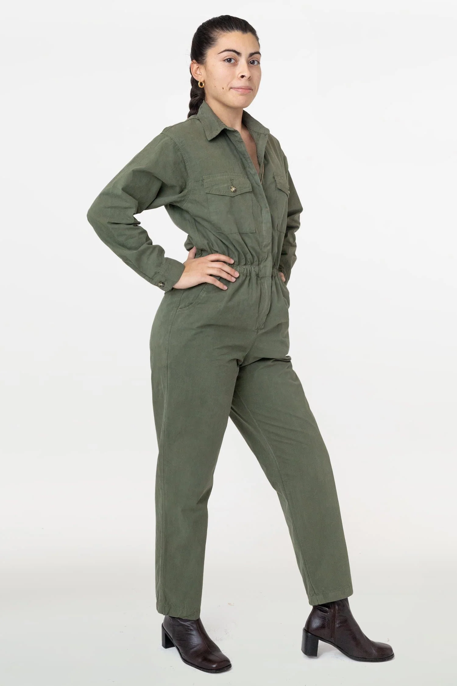 RJC3207GD - Cotton Poplin Utility Jumpsuit - Image 3